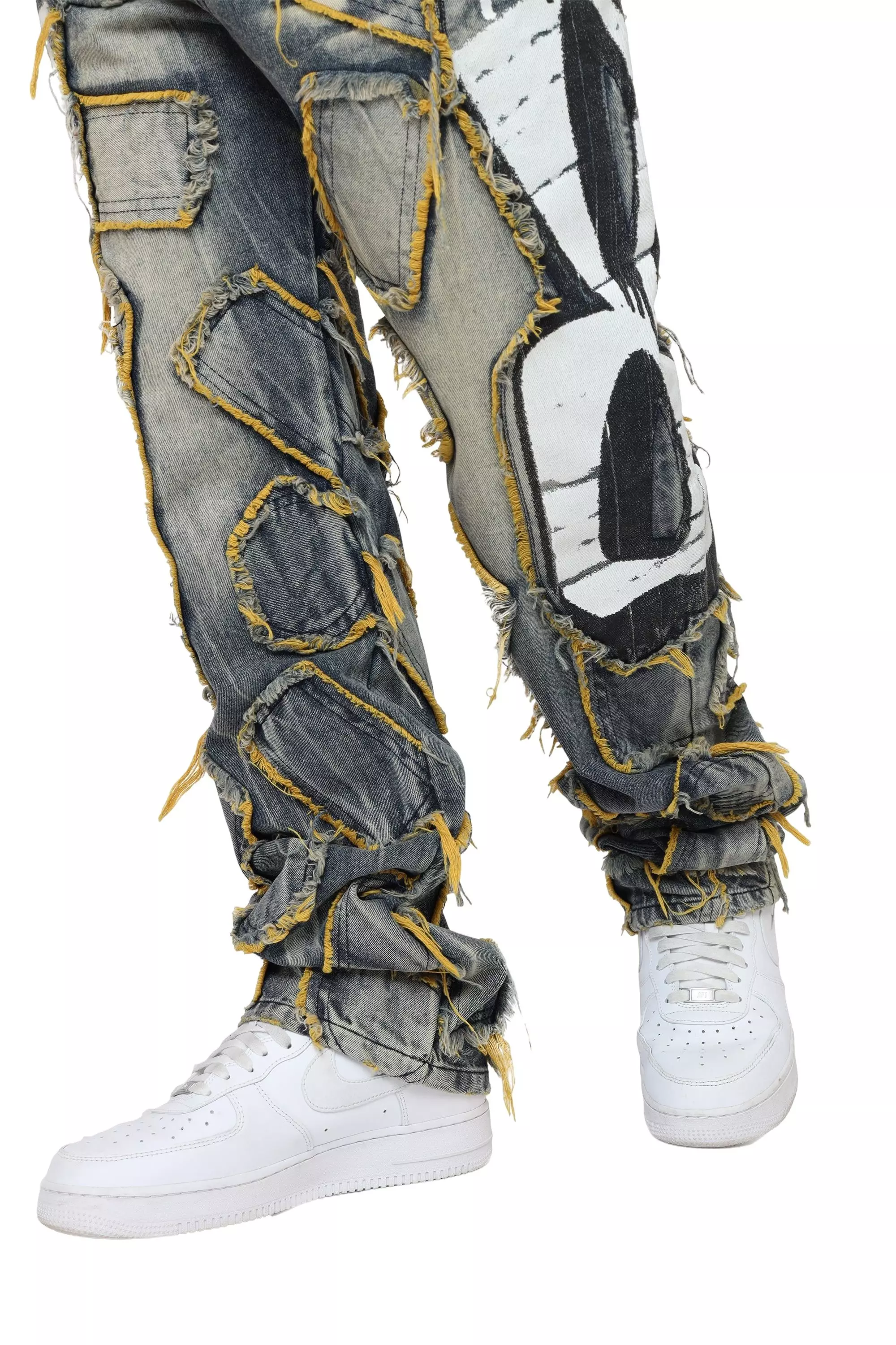 Smoke Rise Men's Retro 88 Wide Leg Fit Denim Jeans - Kelly Blue - BLUE