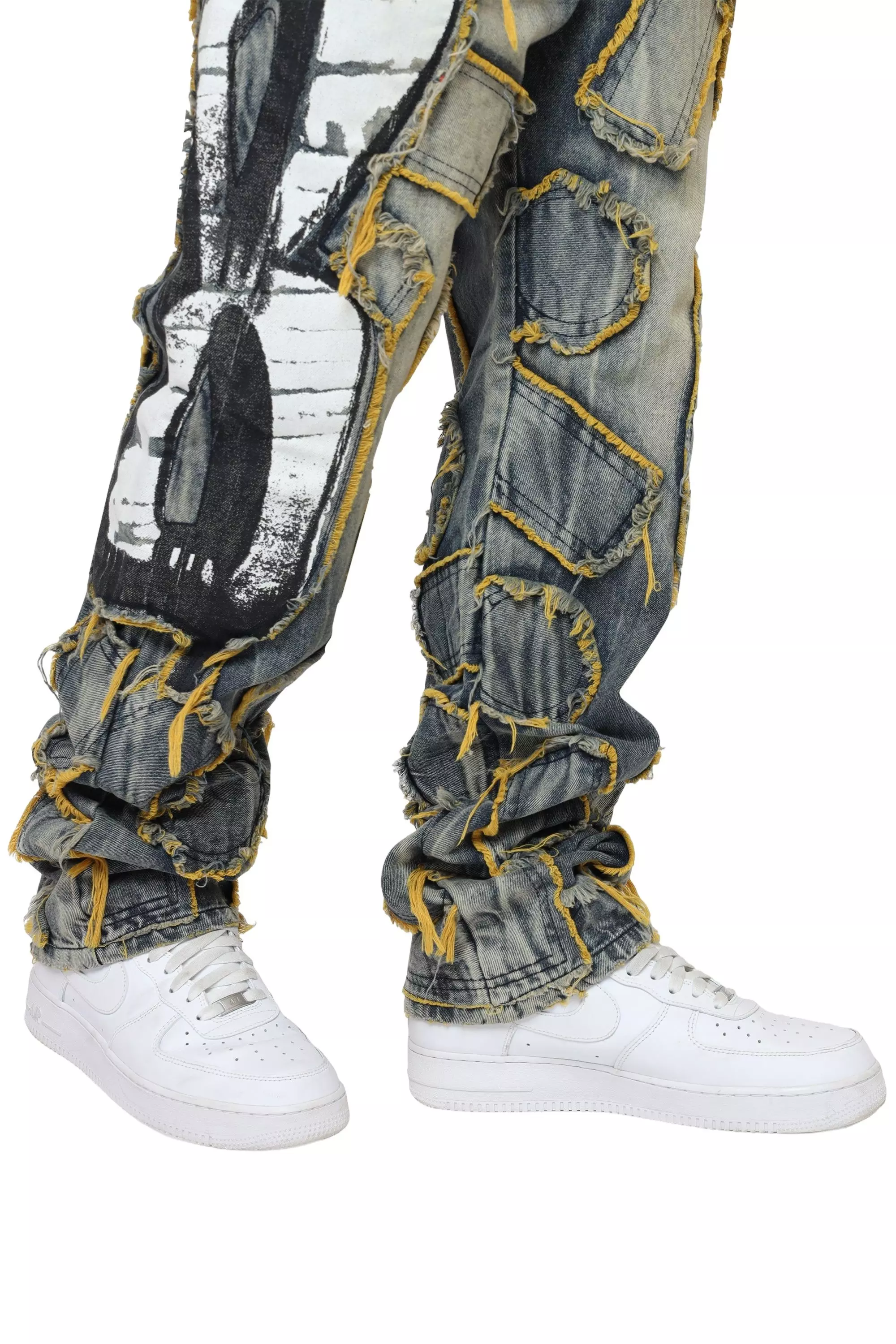 Smoke Rise Men's Retro 88 Wide Leg Fit Denim Jeans - Kelly Blue - BLUE