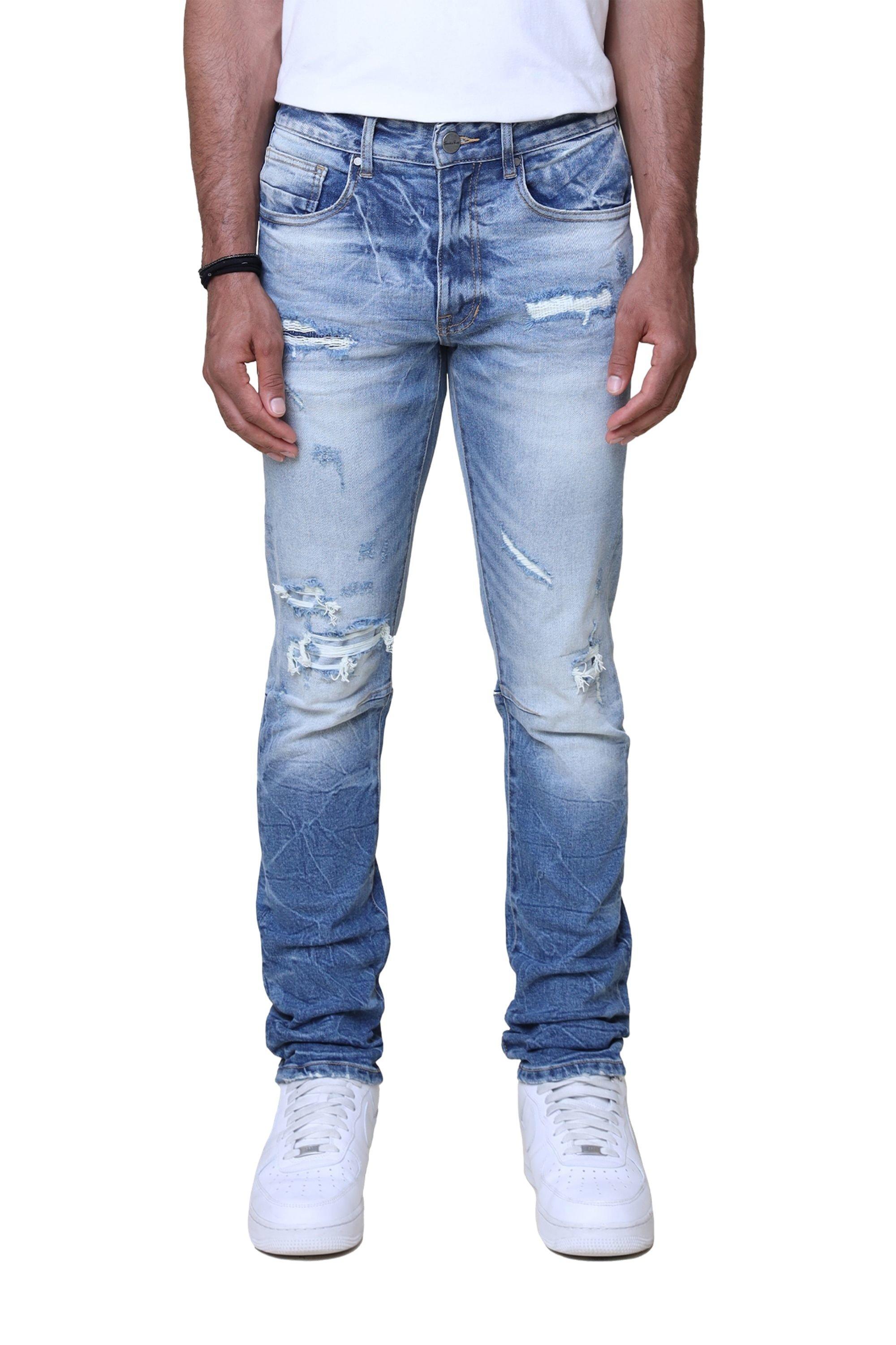 Smoke Rise Men's Essentials Slim Fit Adams Denim Jeans - MEDIUM DENIM Thumbnail View 1