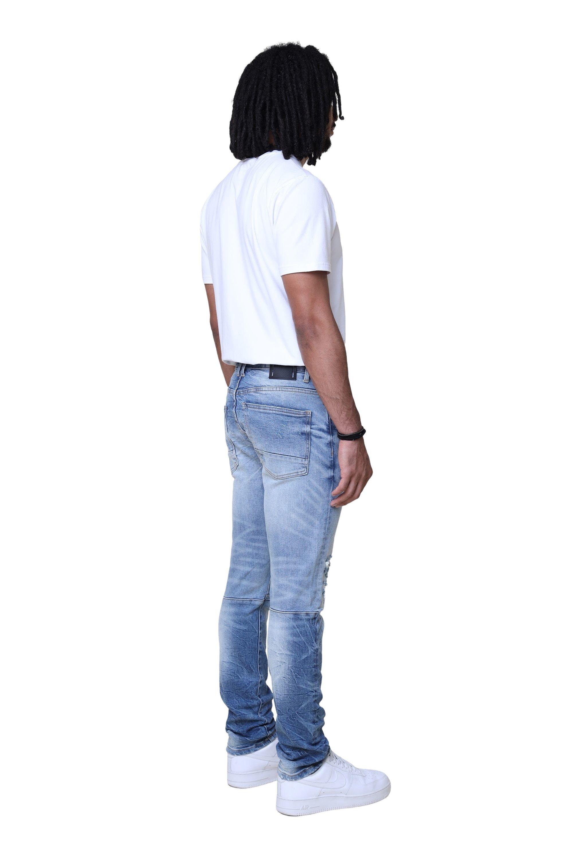 Smoke Rise Men's Essentials Slim Fit Adams Denim Jeans - MEDIUM DENIM Thumbnail View 11