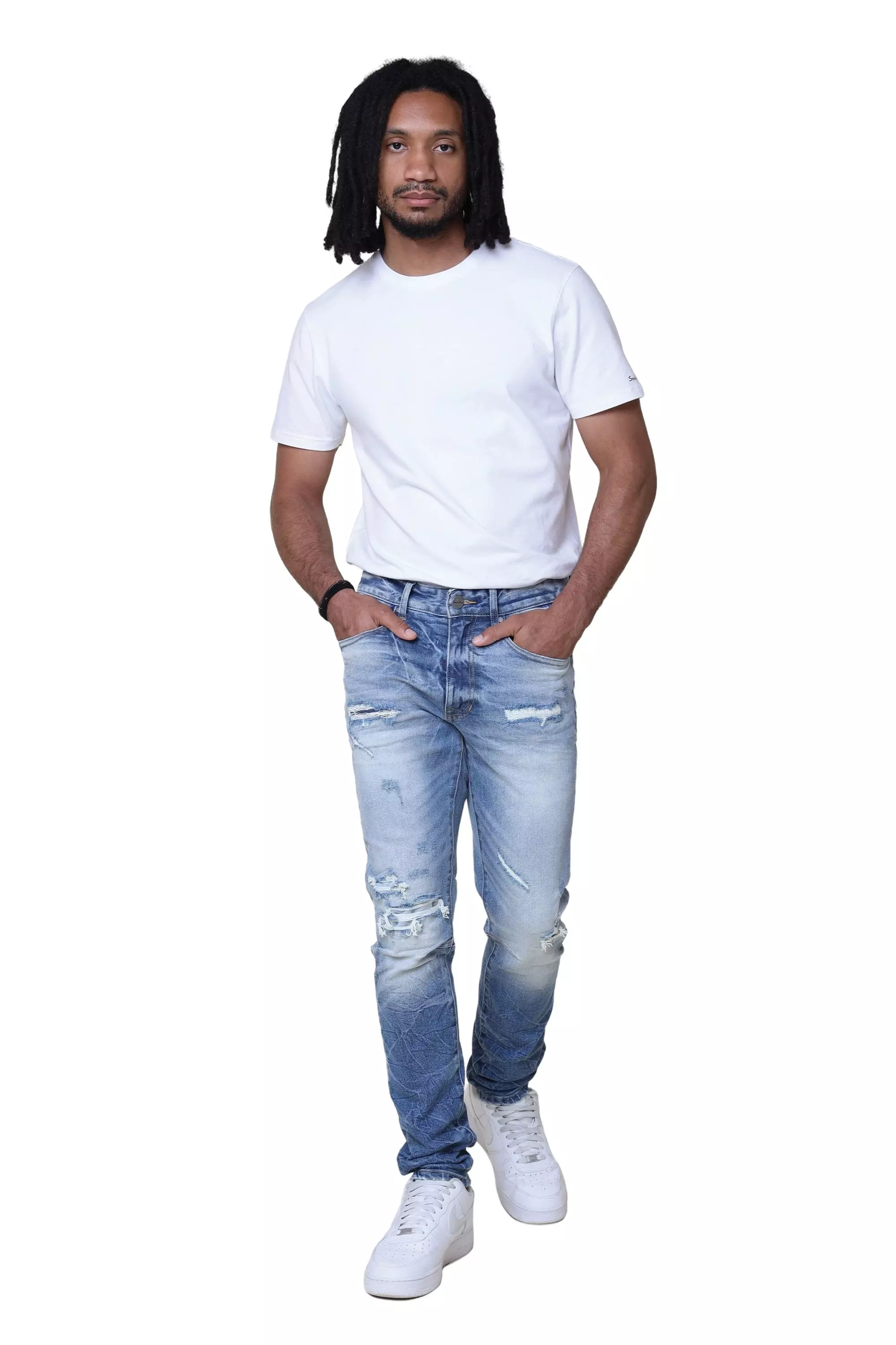 Smoke Rise Men's Essentials Slim Fit Adams Denim Jeans - MEDIUM DENIM