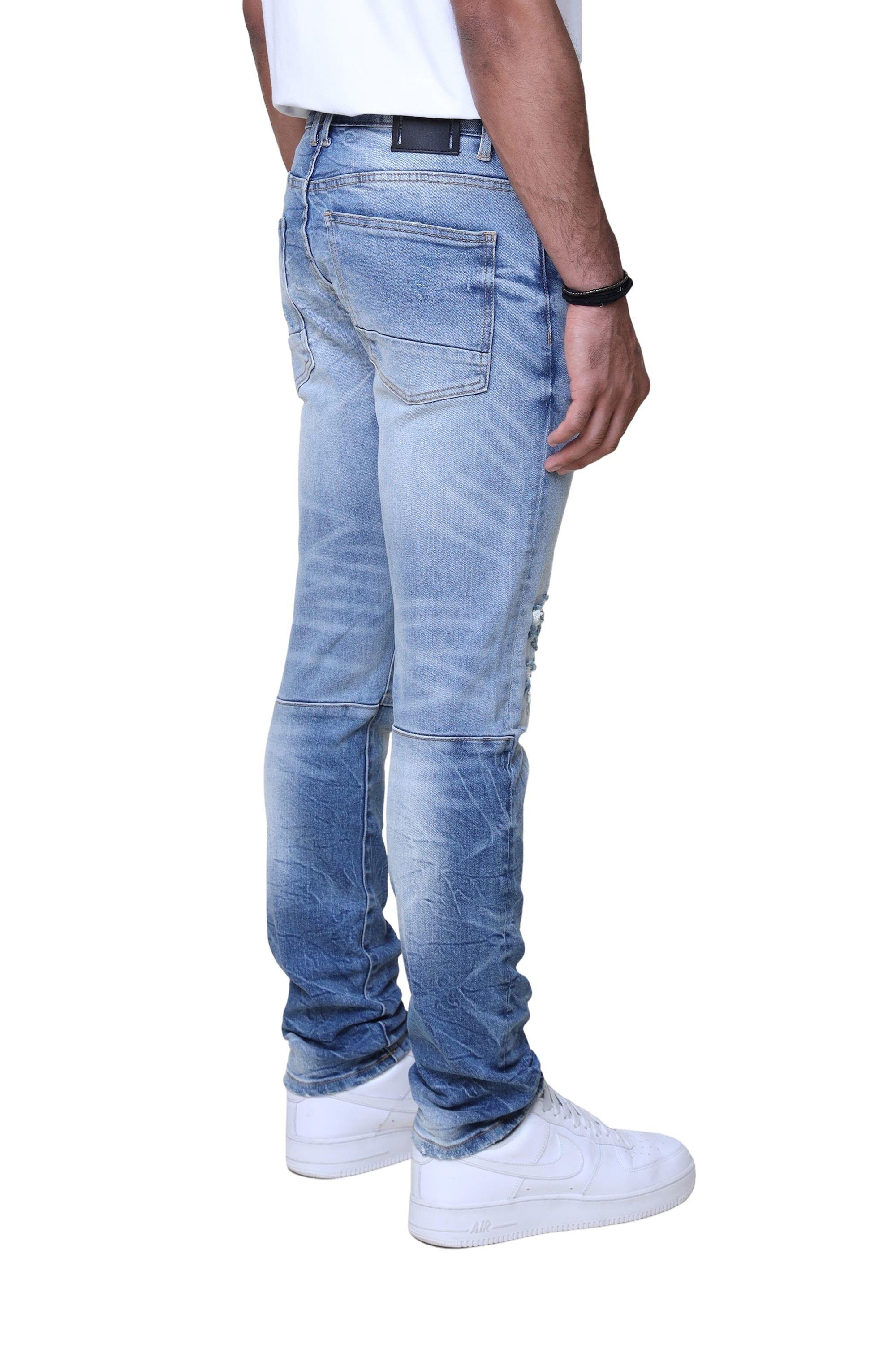 Smoke Rise Men's Essentials Slim Fit Adams Denim Jeans - MEDIUM DENIM Thumbnail View 4