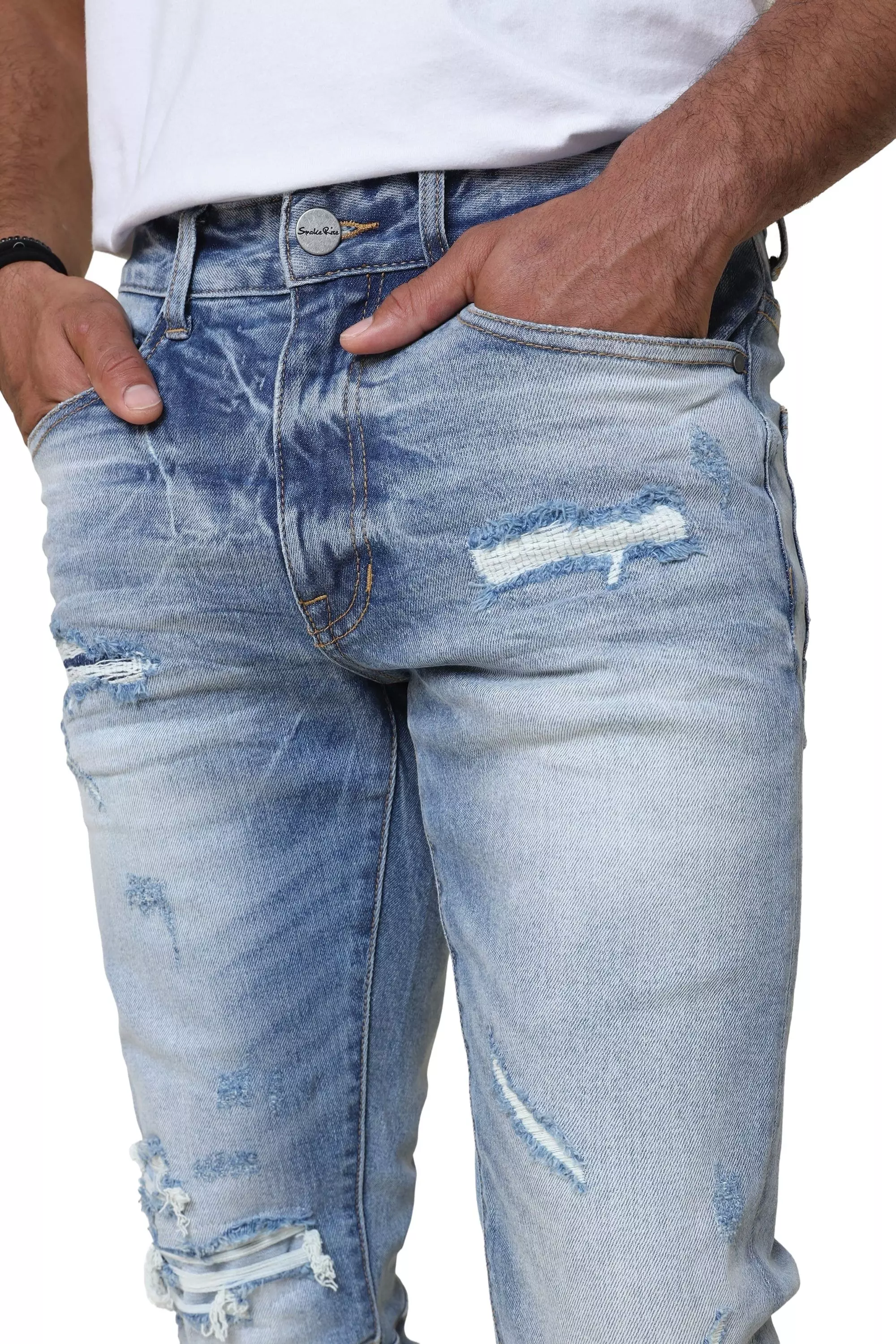 Smoke Rise Men's Essentials Slim Fit Adams Denim Jeans - MEDIUM DENIM