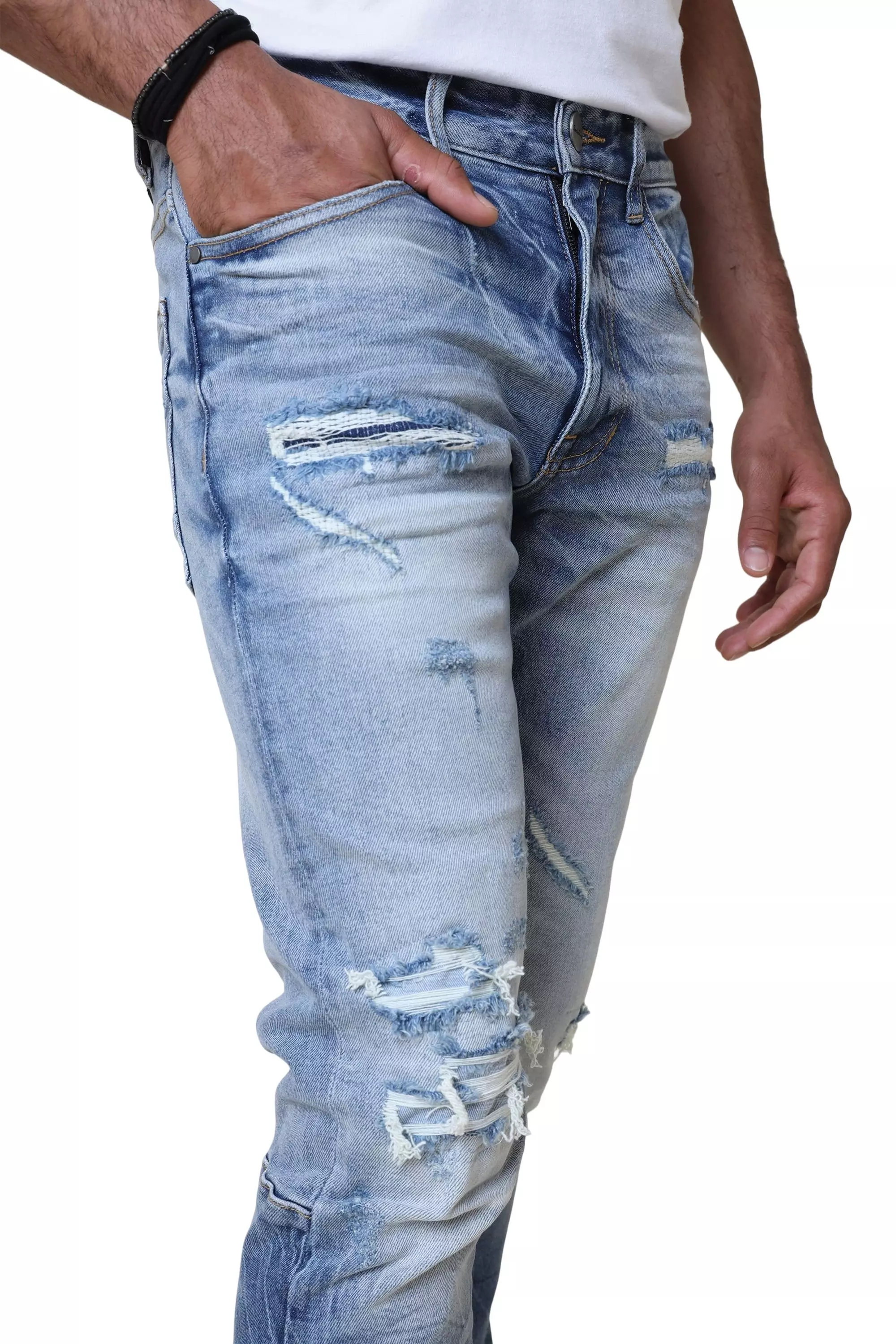 Smoke Rise Men's Essentials Slim Fit Adams Denim Jeans - MEDIUM DENIM