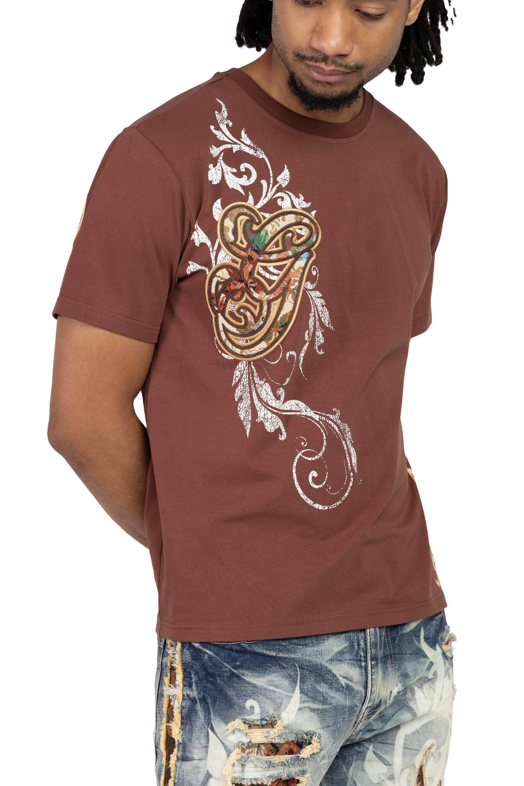 Smoke Rise Men's Tapestry Academy Tee - Truffle - BROWN Thumbnail View 1