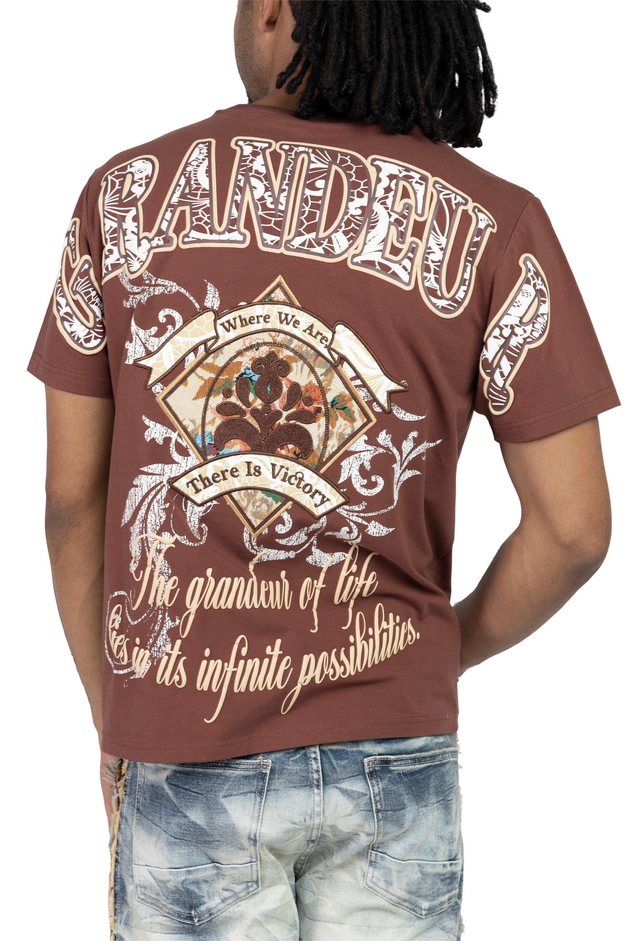 Smoke Rise Men's Tapestry Academy Tee - Truffle - BROWN Thumbnail View 2