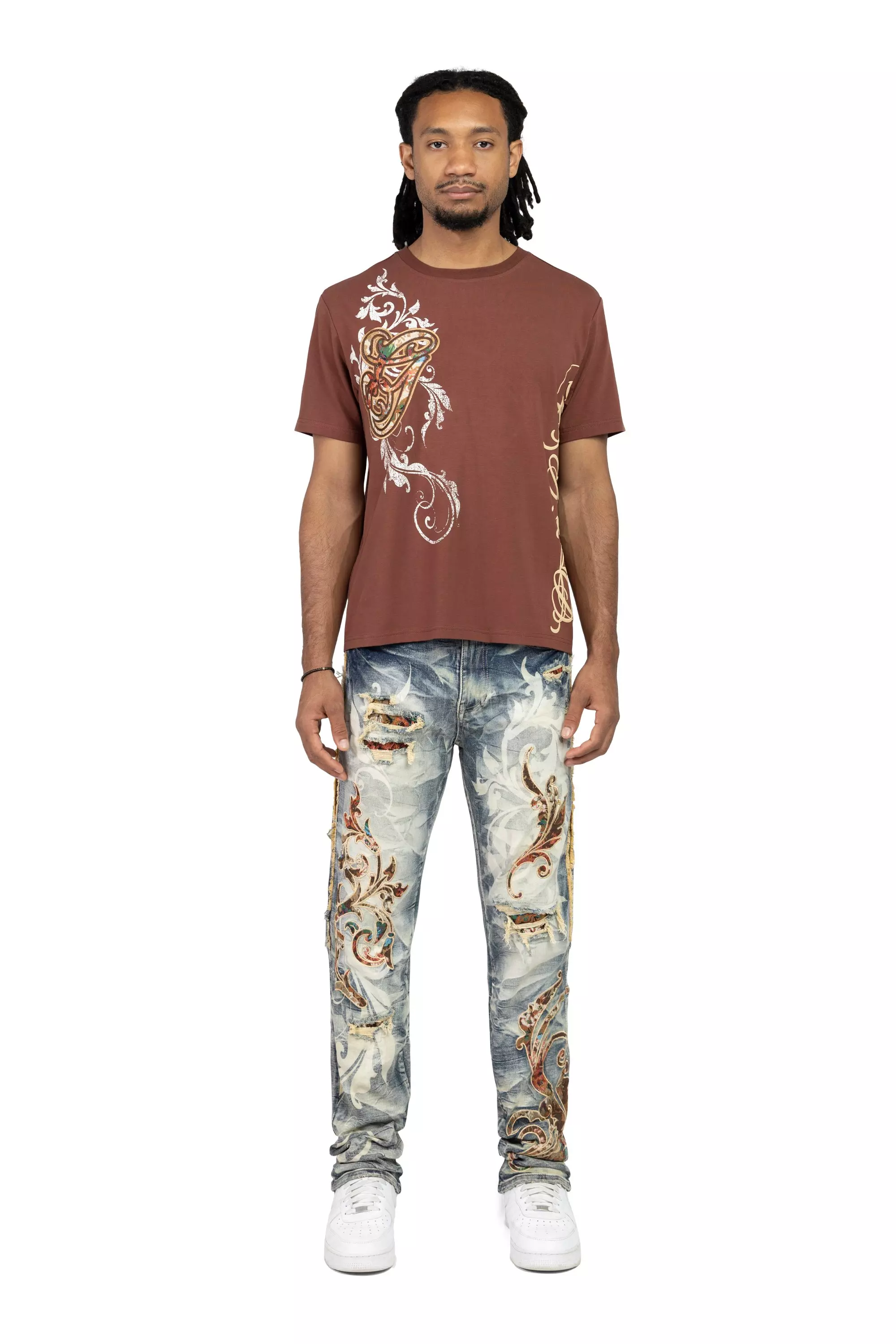 Smoke Rise Men's Tapestry Academy Tee - Truffle - BROWN