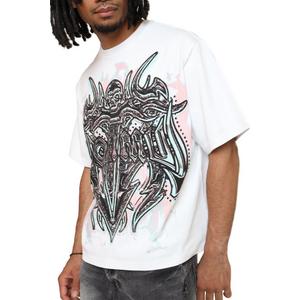 Smoke Rise Men's Luminous Studded Crop Tee - White