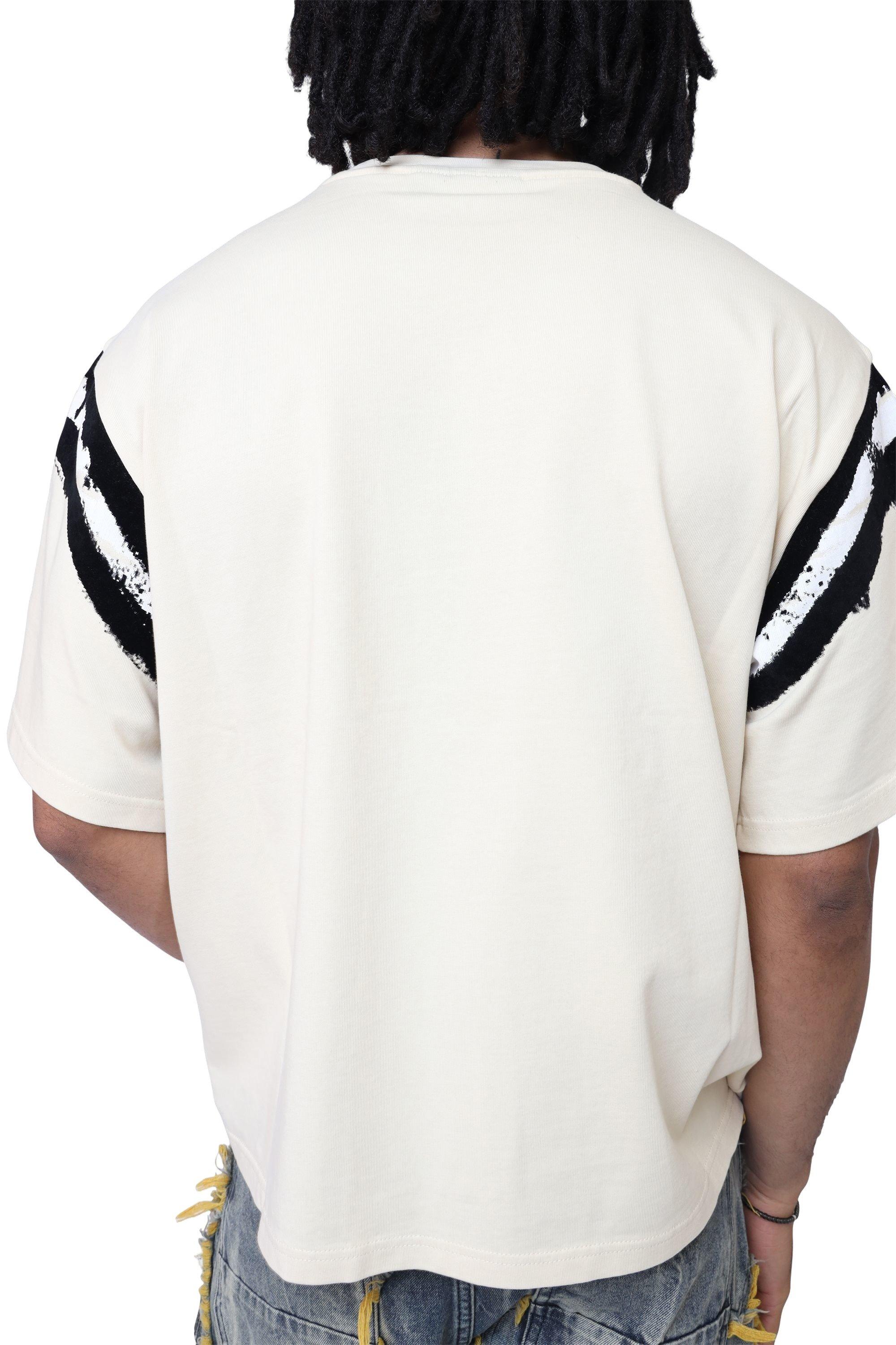 Smoke Rise Men's 88 Flocked Cropped Tee - Wood Ash - TAN Thumbnail View 2