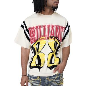 Smoke Rise Men's 88 Flocked Cropped Tee - Wood Ash