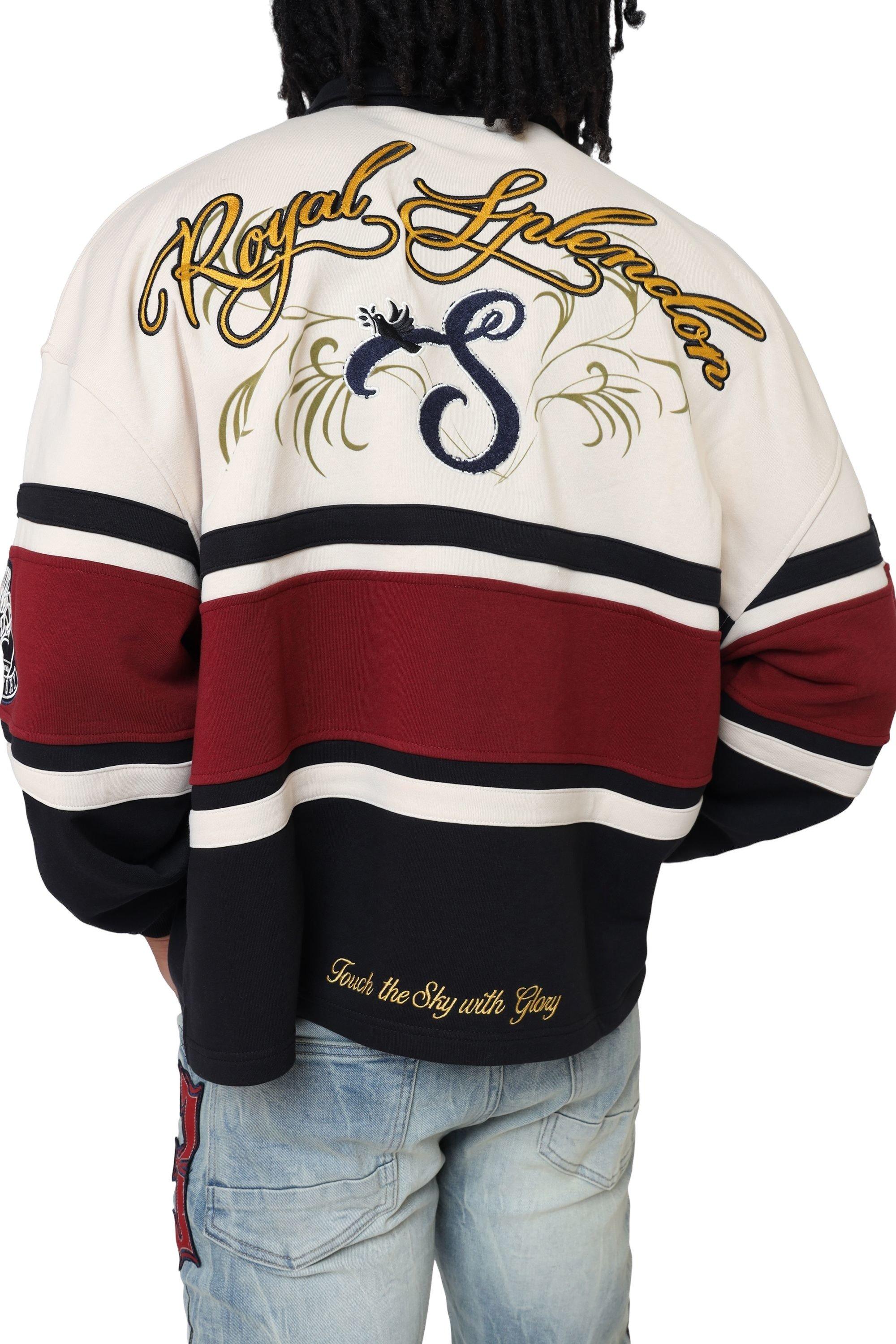 Smoke Rise Men's Ivy Syrah Rugby Shirt - TAN Thumbnail View 2