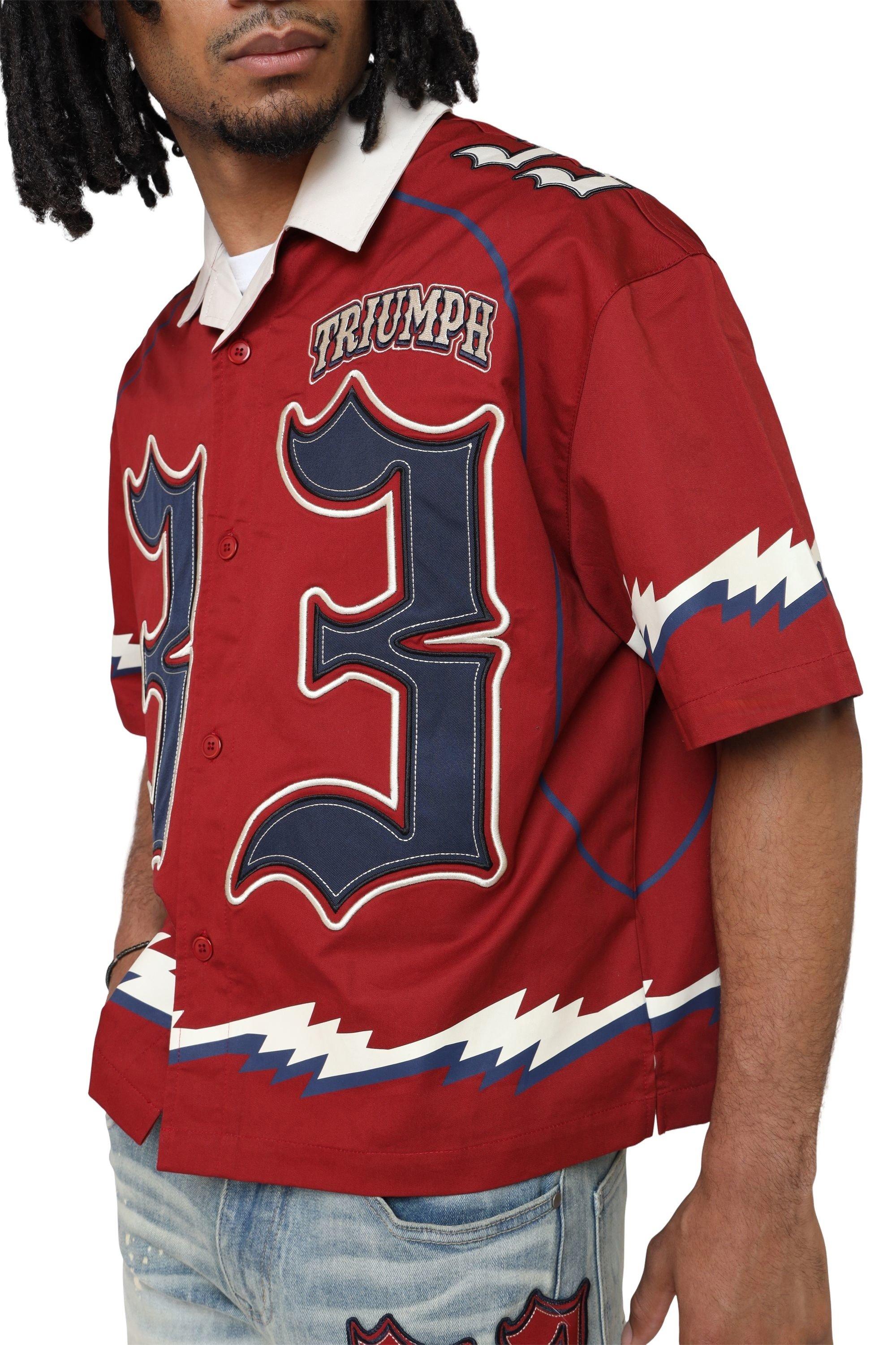 Smoke Rise Men's Triumph Crop Syrah Shirt - BURGUNDY Thumbnail View 3