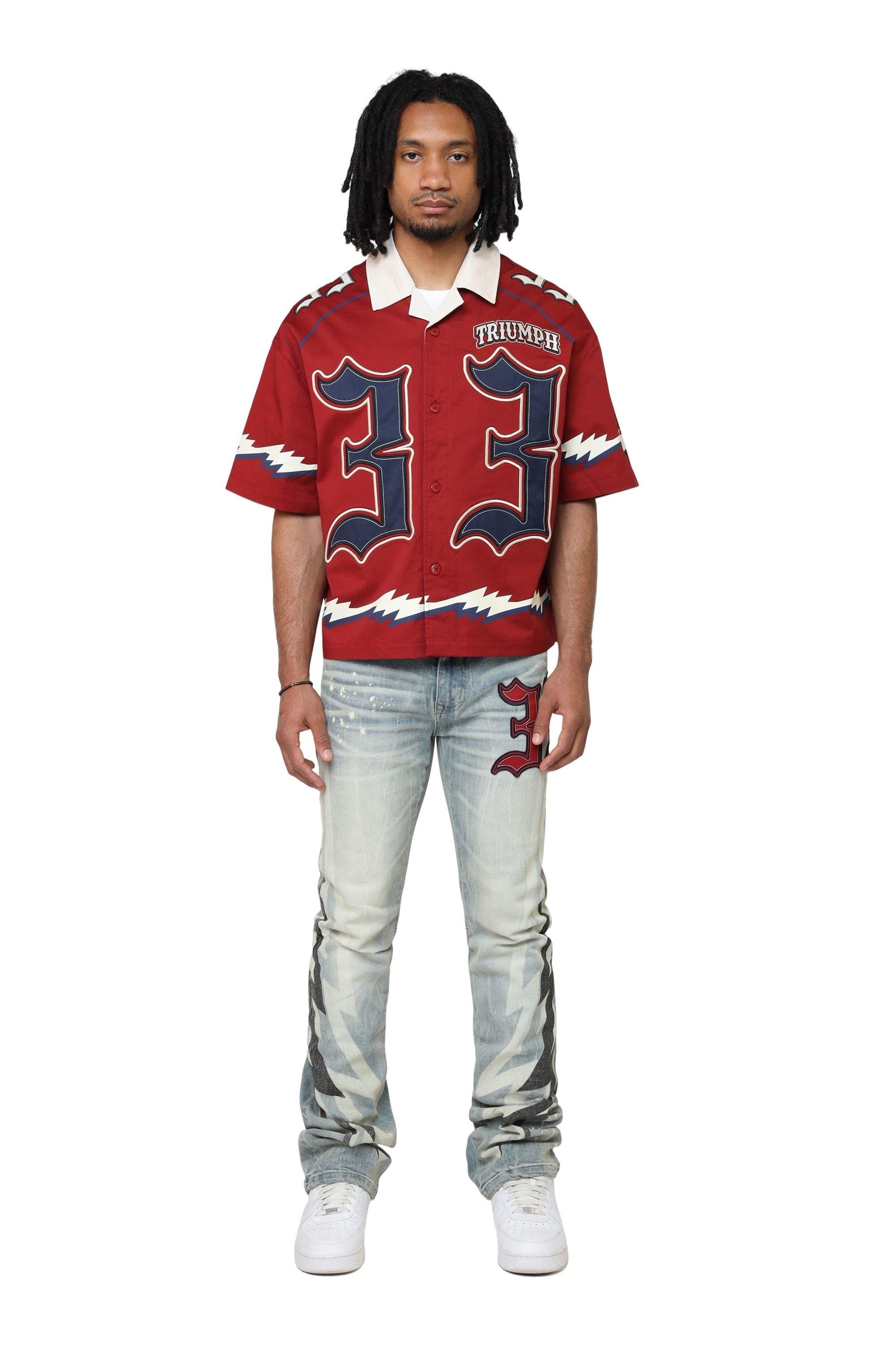 Smoke Rise Men's Triumph Crop Syrah Shirt - BURGUNDY Thumbnail View 4