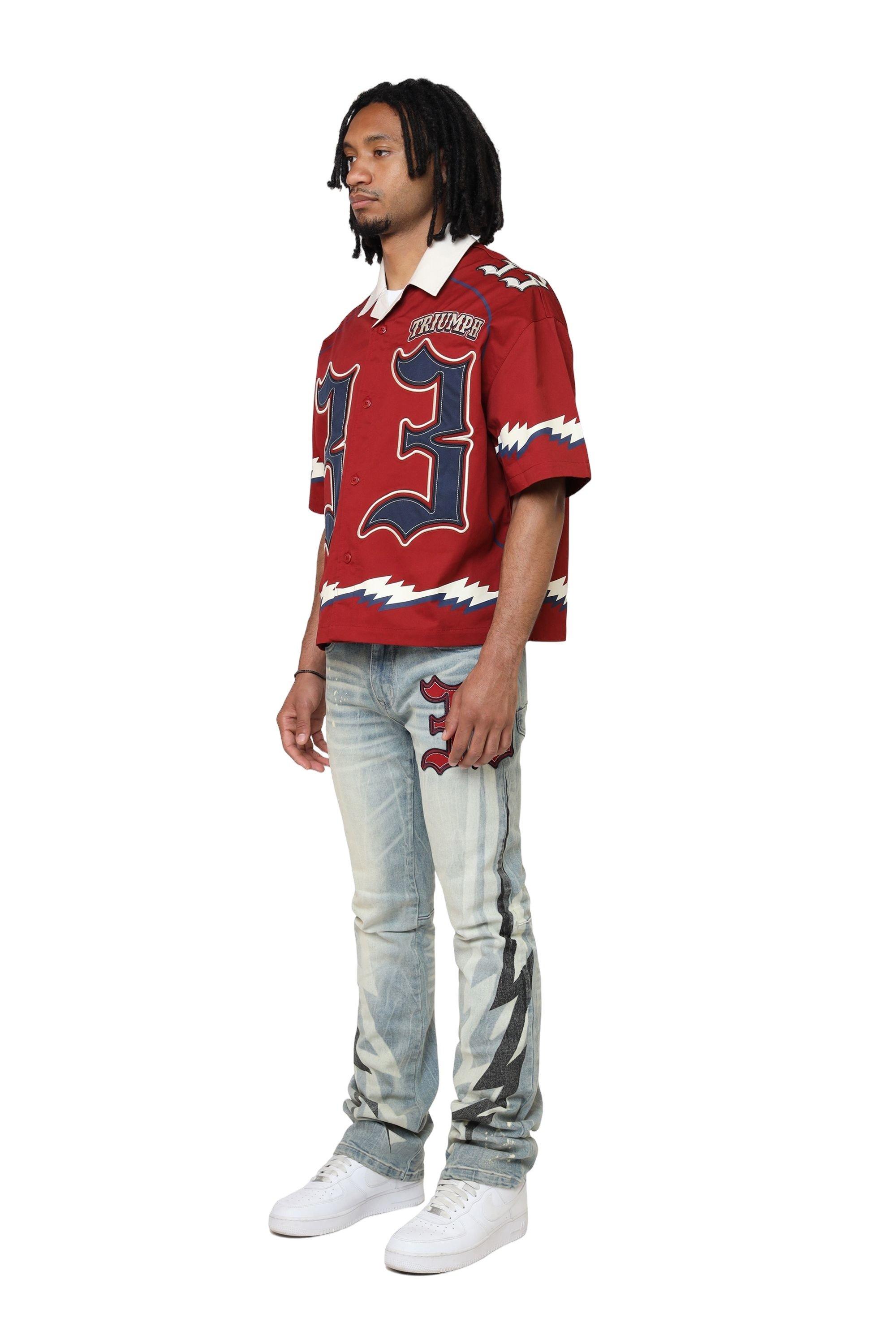 Smoke Rise Men's Triumph Crop Syrah Shirt - BURGUNDY Thumbnail View 6