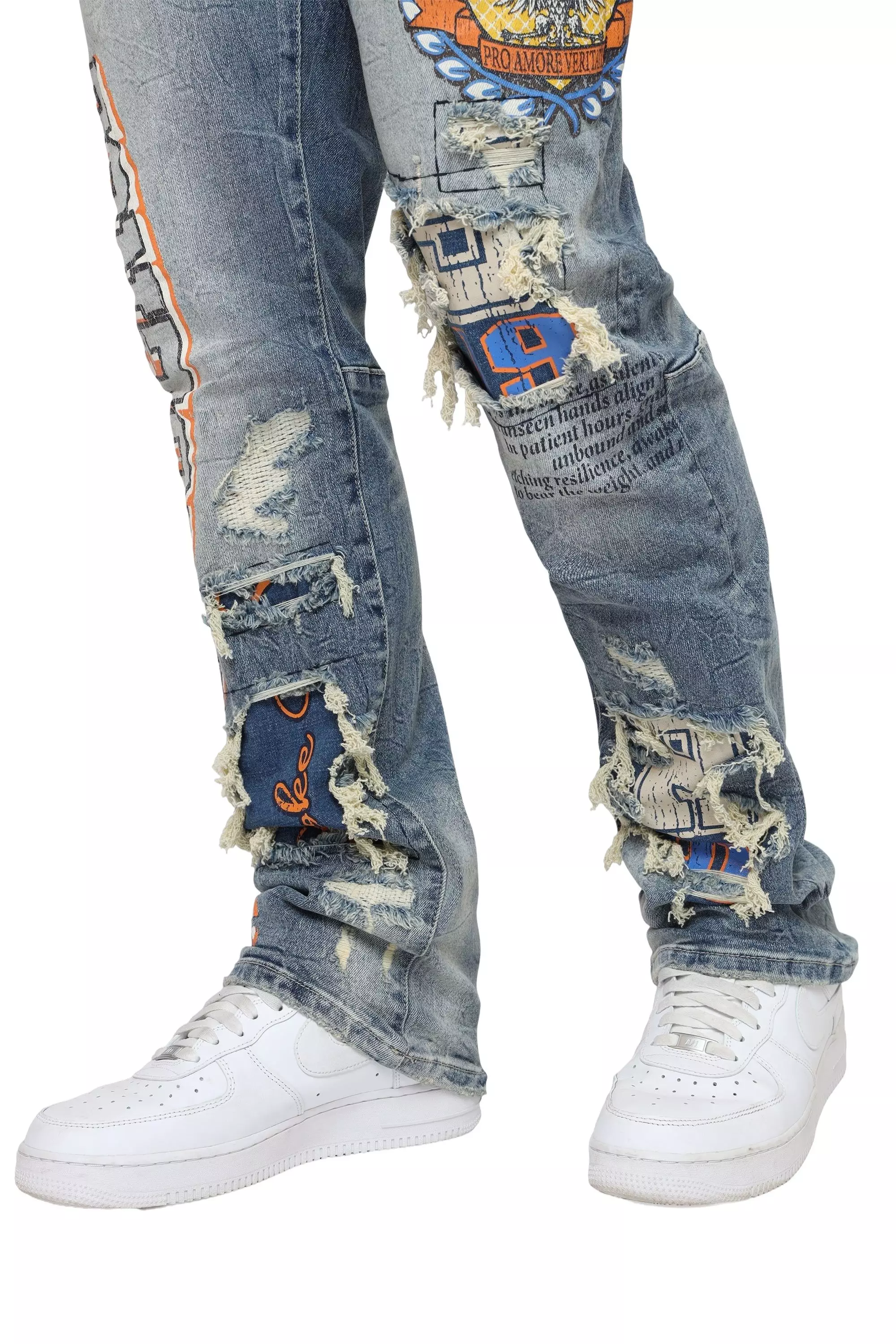 Smoke Rise Men's Magnificence Straight Fit Denim Jeans - Hearst Blue - BLUE