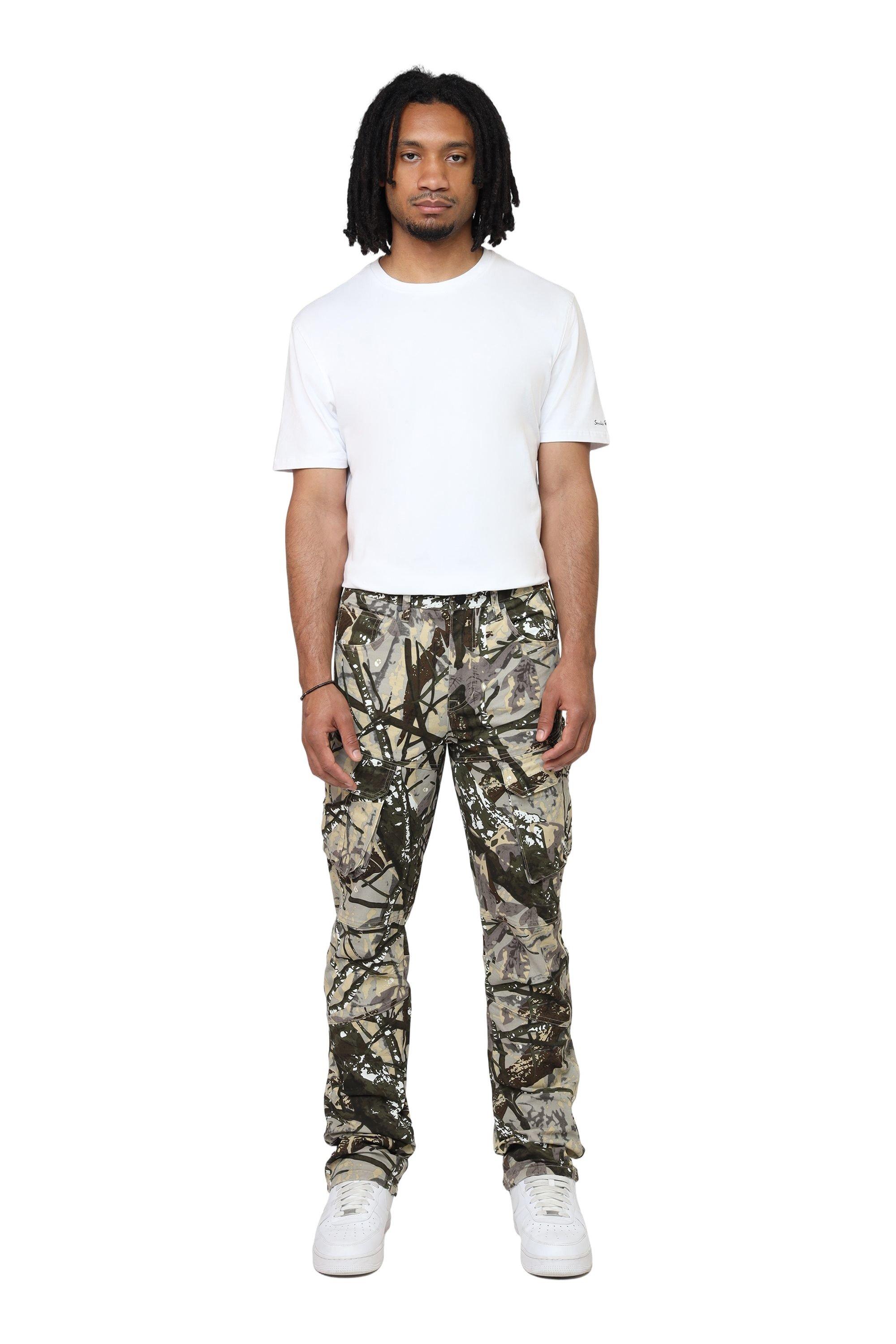 Smoke Rise Men's Straight Fit Twill Essential Cargo Pants - Hunting Camo - CAMOUFLAGE Thumbnail View 1