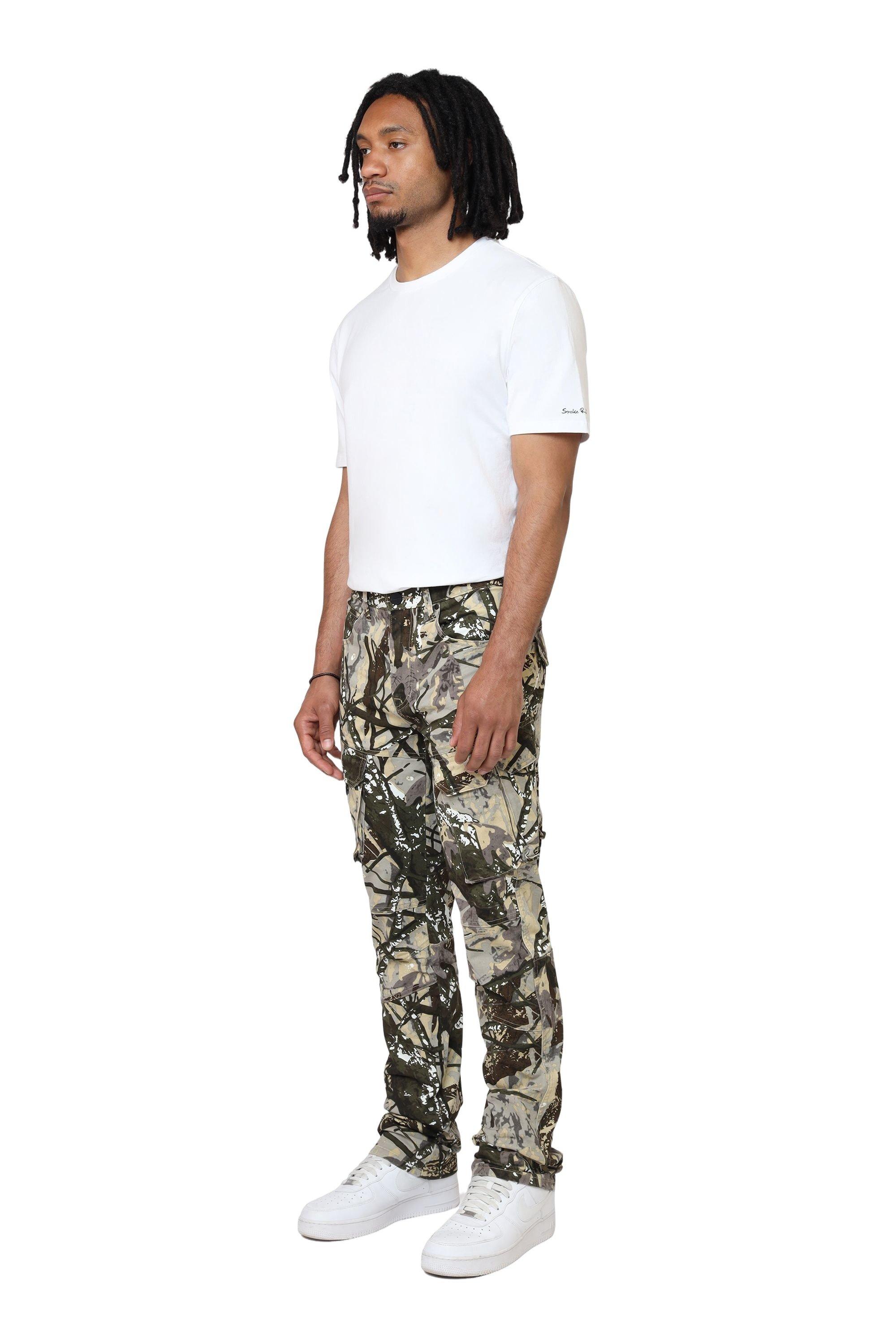 Smoke Rise Men's Straight Fit Twill Essential Cargo Pants - Hunting Camo - CAMOUFLAGE Thumbnail View 3