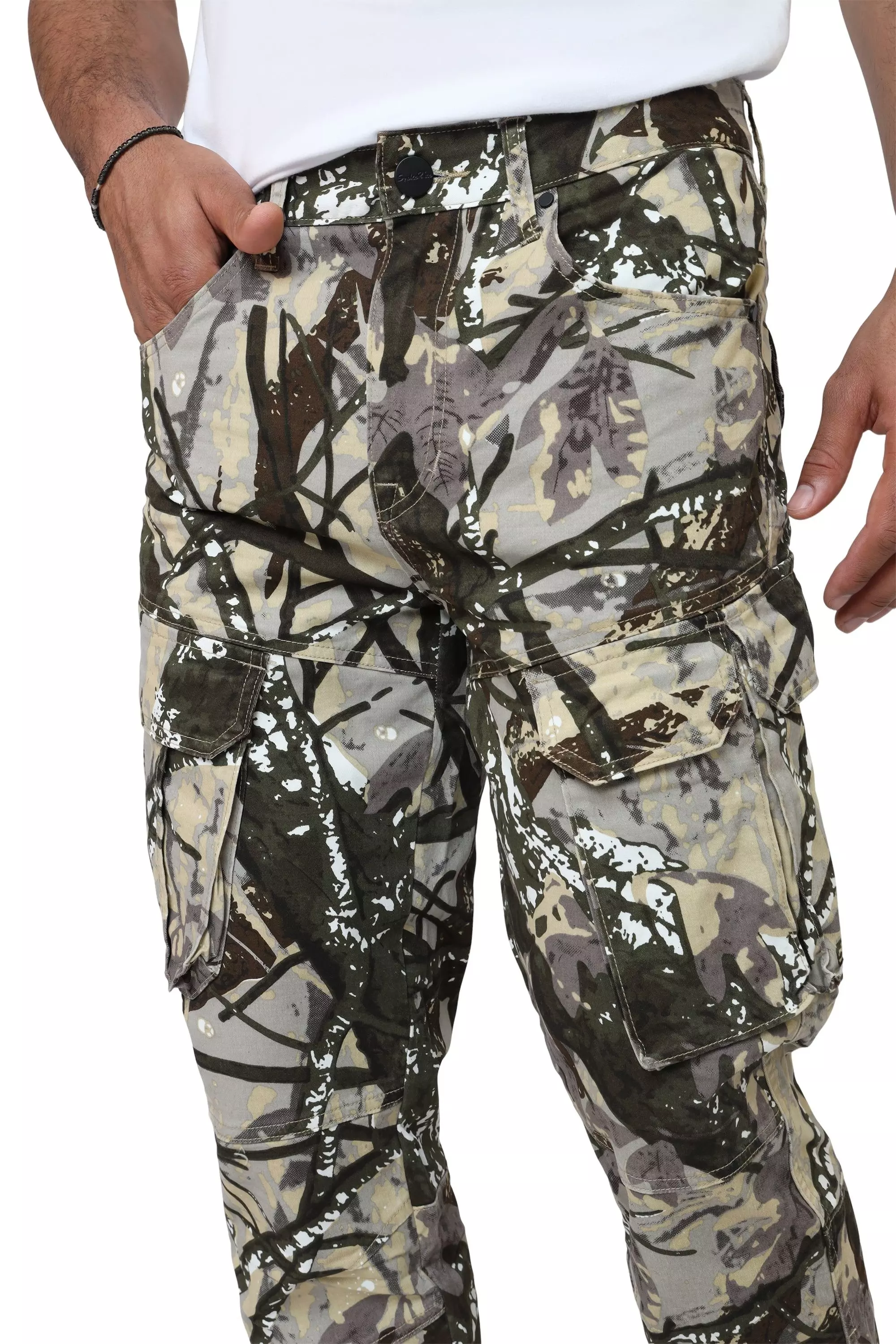 Smoke Rise Men's Straight Fit Twill Essential Cargo Pants - Hunting Camo - CAMOUFLAGE