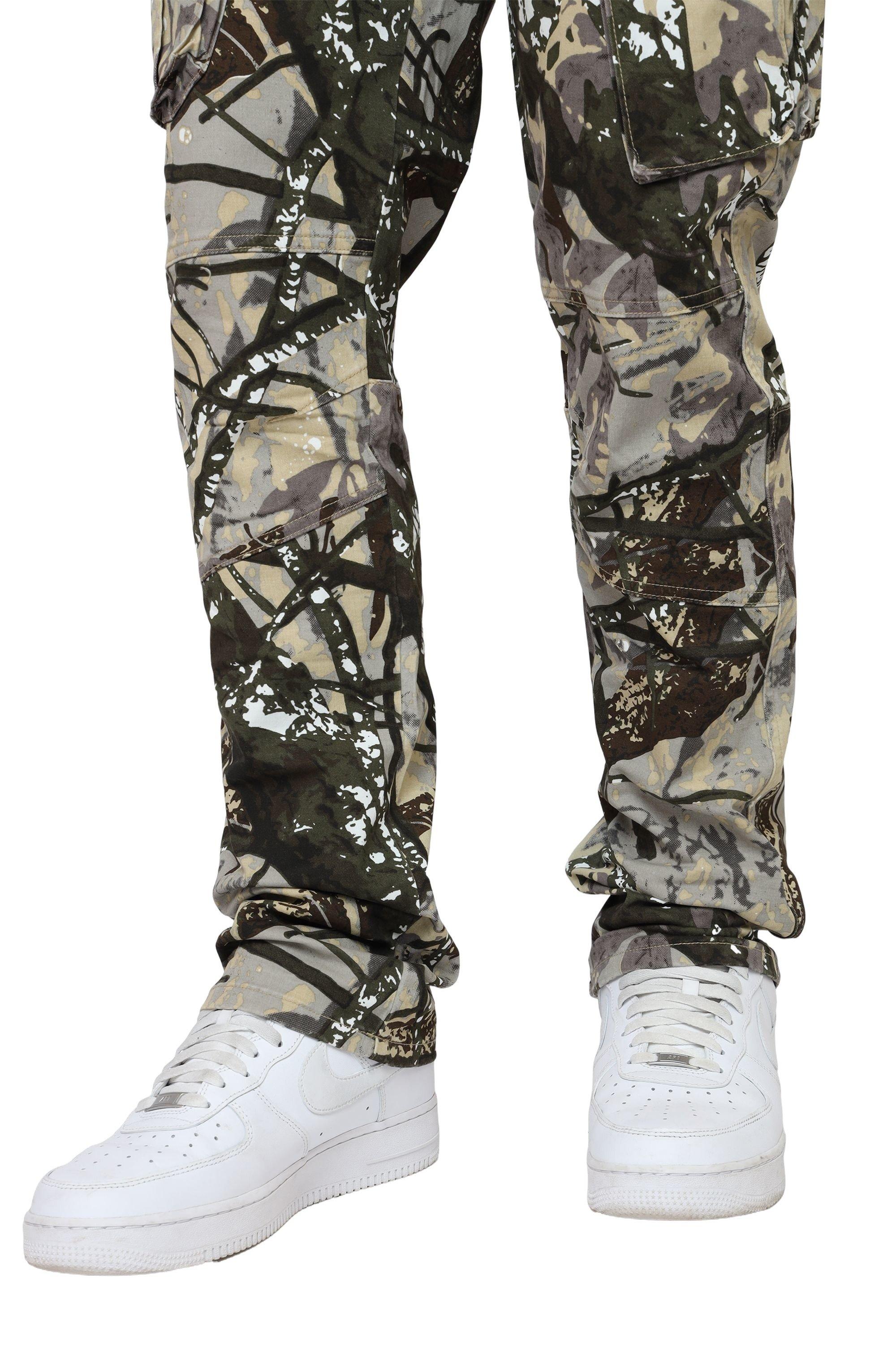Smoke Rise Men's Straight Fit Twill Essential Cargo Pants - Hunting Camo - CAMOUFLAGE Thumbnail View 6