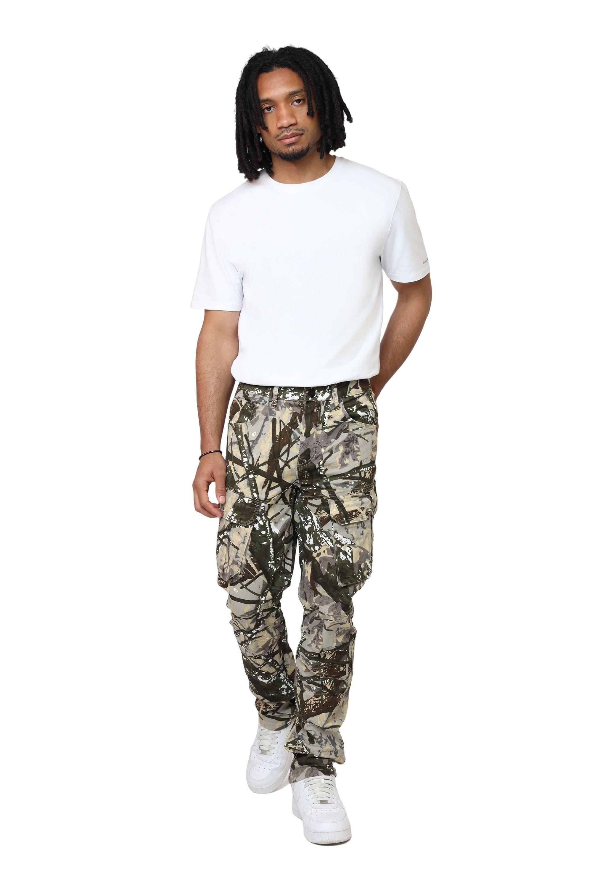 Smoke Rise Men's Straight Fit Twill Essential Cargo Pants - Hunting Camo - CAMOUFLAGE Thumbnail View 8