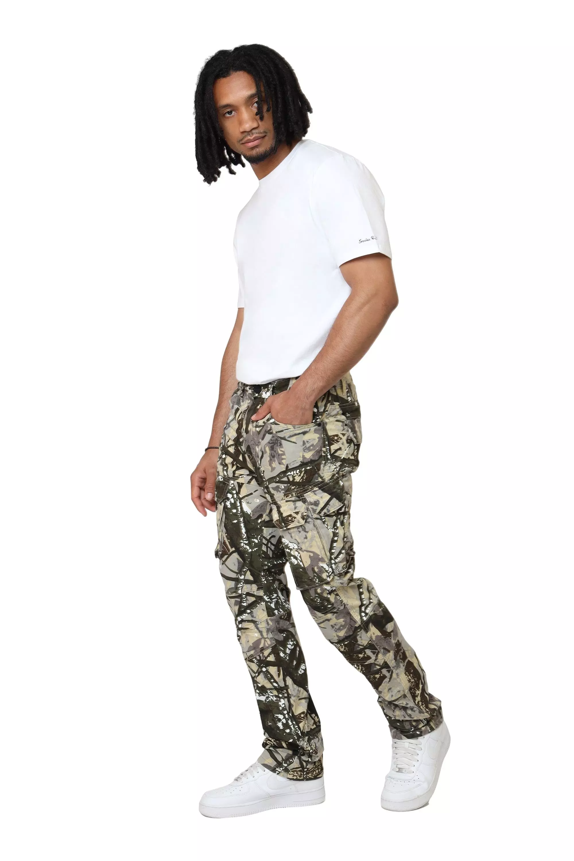 Smoke Rise Men's Straight Fit Twill Essential Cargo Pants - Hunting Camo - CAMOUFLAGE