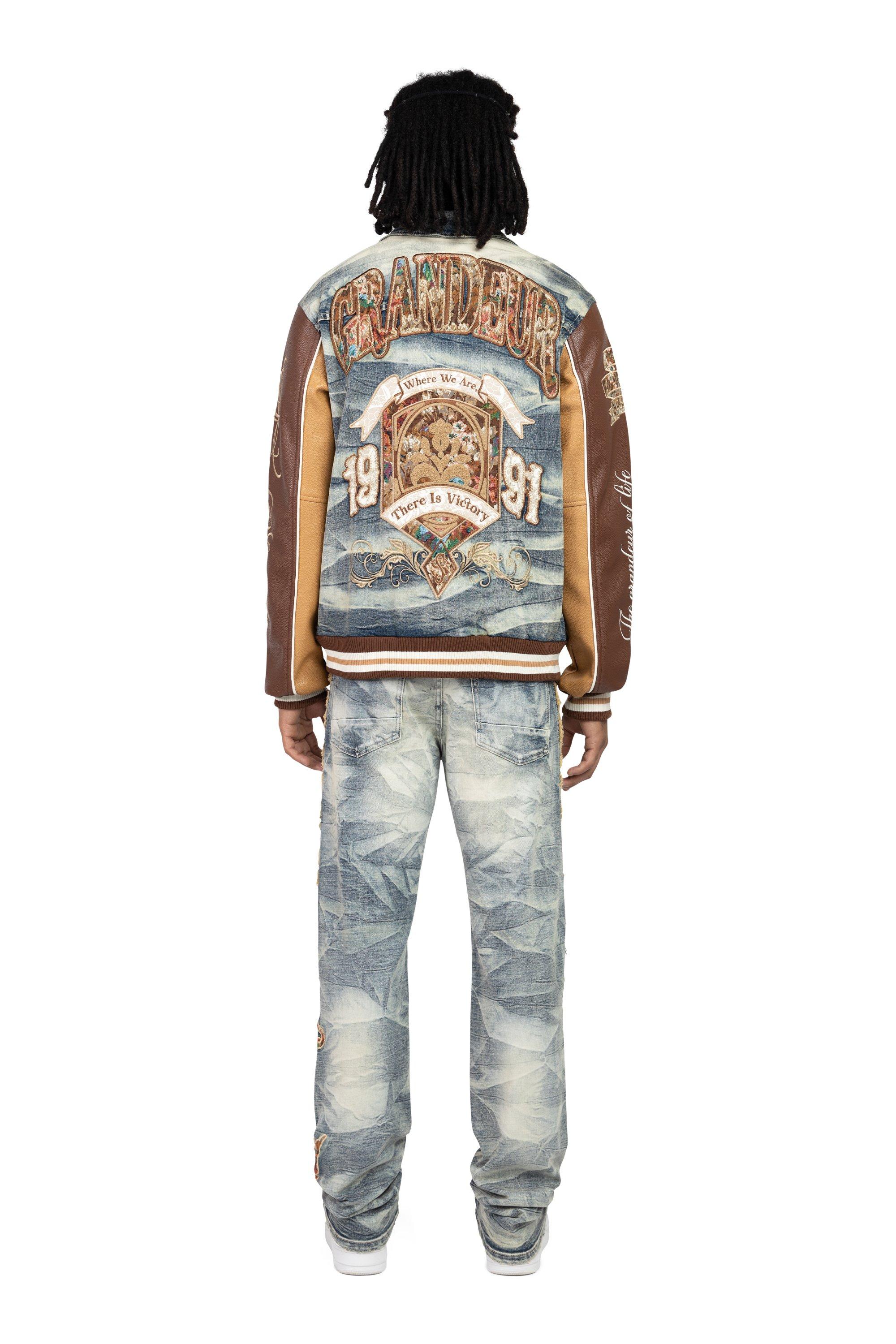 Smoke Rise Men's Slim Fit Tapestry Denim Jeans - Blue Toast - BLUE Thumbnail View 2