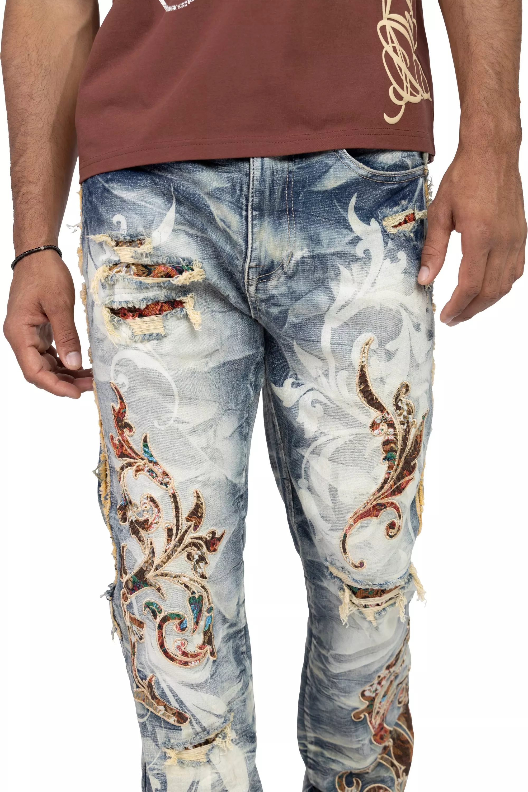 Smoke Rise Men's Slim Fit Tapestry Denim Jeans - Blue Toast - BLUE
