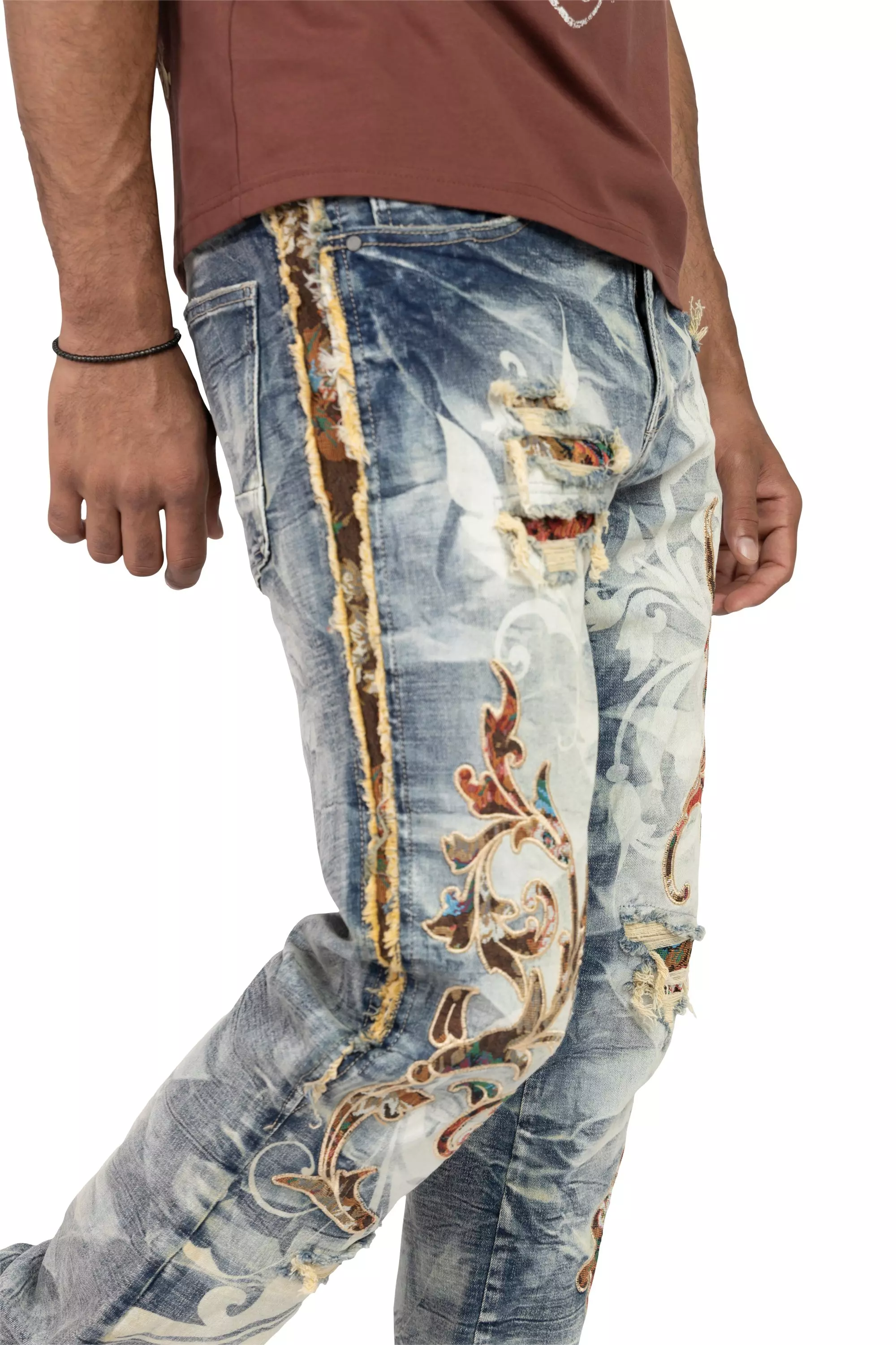 Smoke Rise Men's Slim Fit Tapestry Denim Jeans - Blue Toast - BLUE