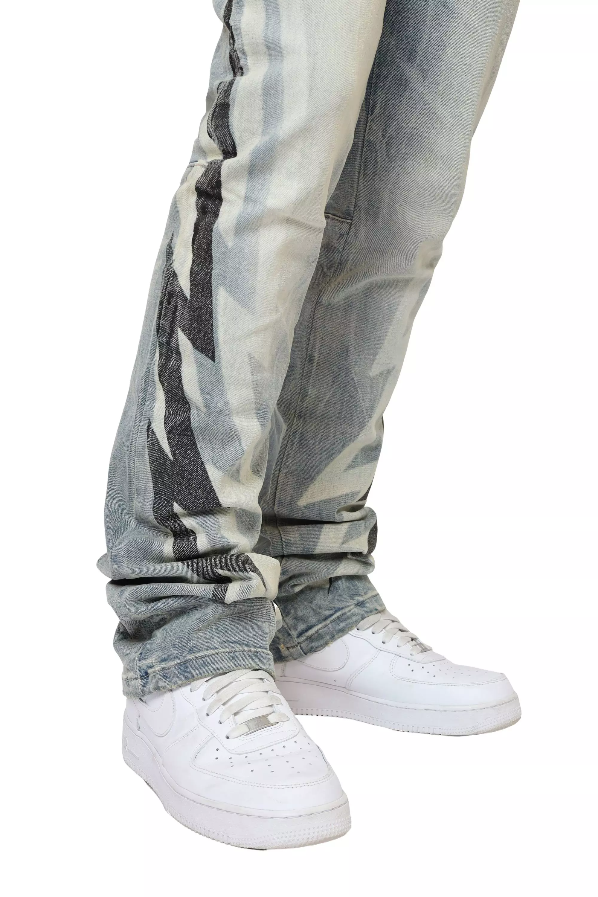 Smoke Rise Men's Stacked Flare Leg Triumph Denim Jeans - Palma Blue - BLUE