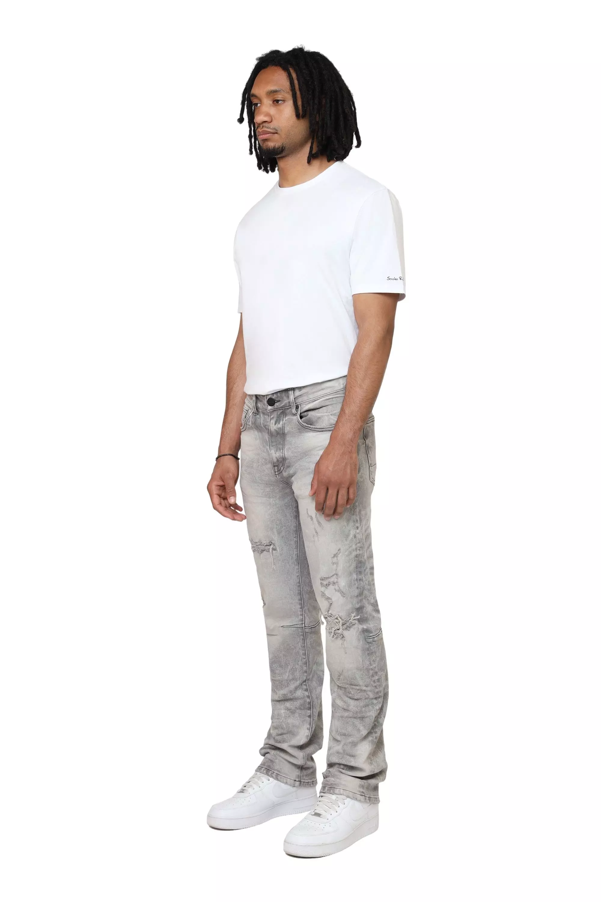 Smoke Rise Men's Straight Fit Denim Jeans - Pumice Grey - GREY