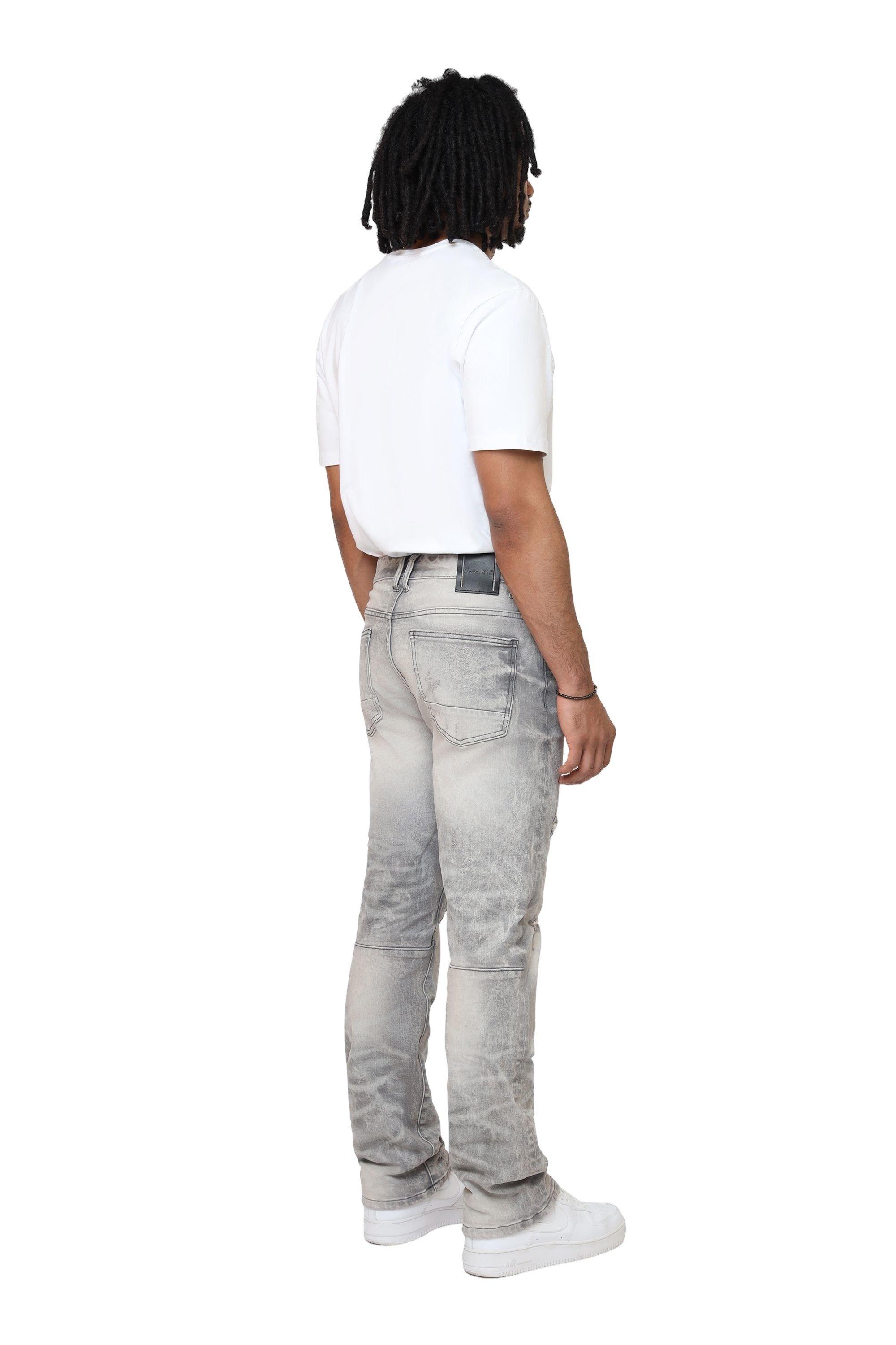 Smoke Rise Men's Straight Fit Denim Jeans - Pumice Grey - GREY Thumbnail View 4