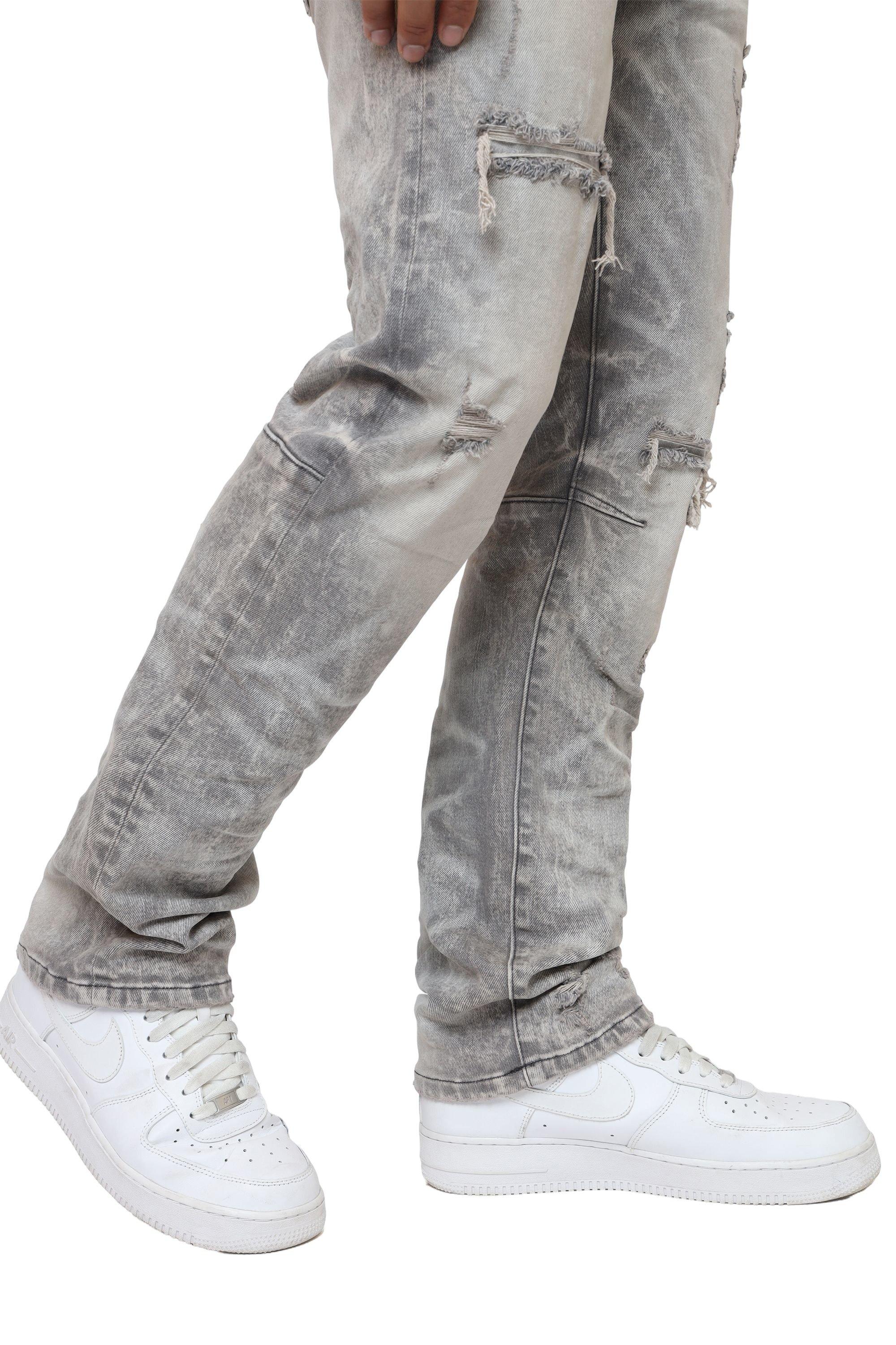 Smoke Rise Men's Straight Fit Denim Jeans - Pumice Grey - GREY Thumbnail View 9