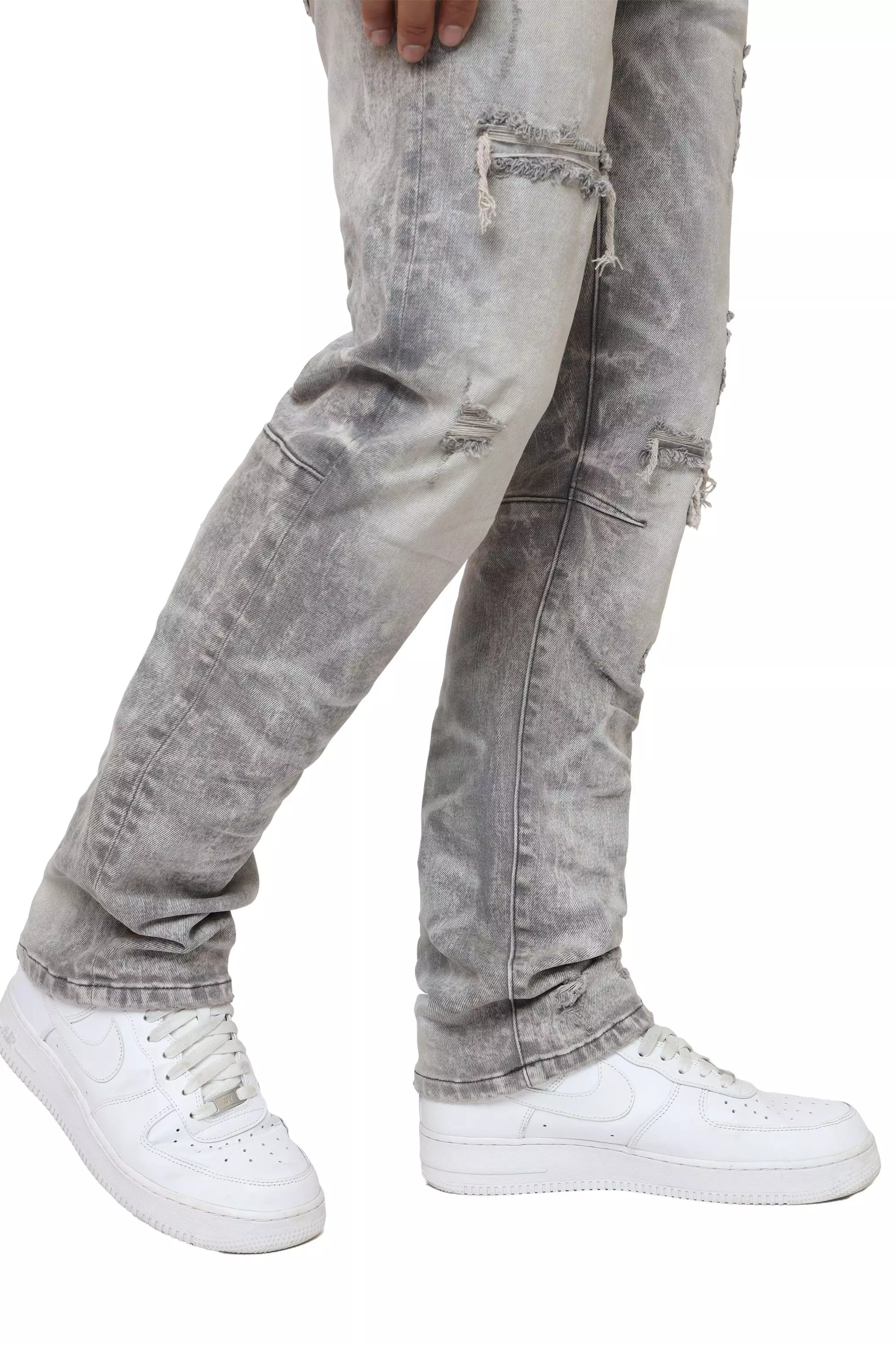 Smoke Rise Men's Straight Fit Denim Jeans - Pumice Grey - GREY