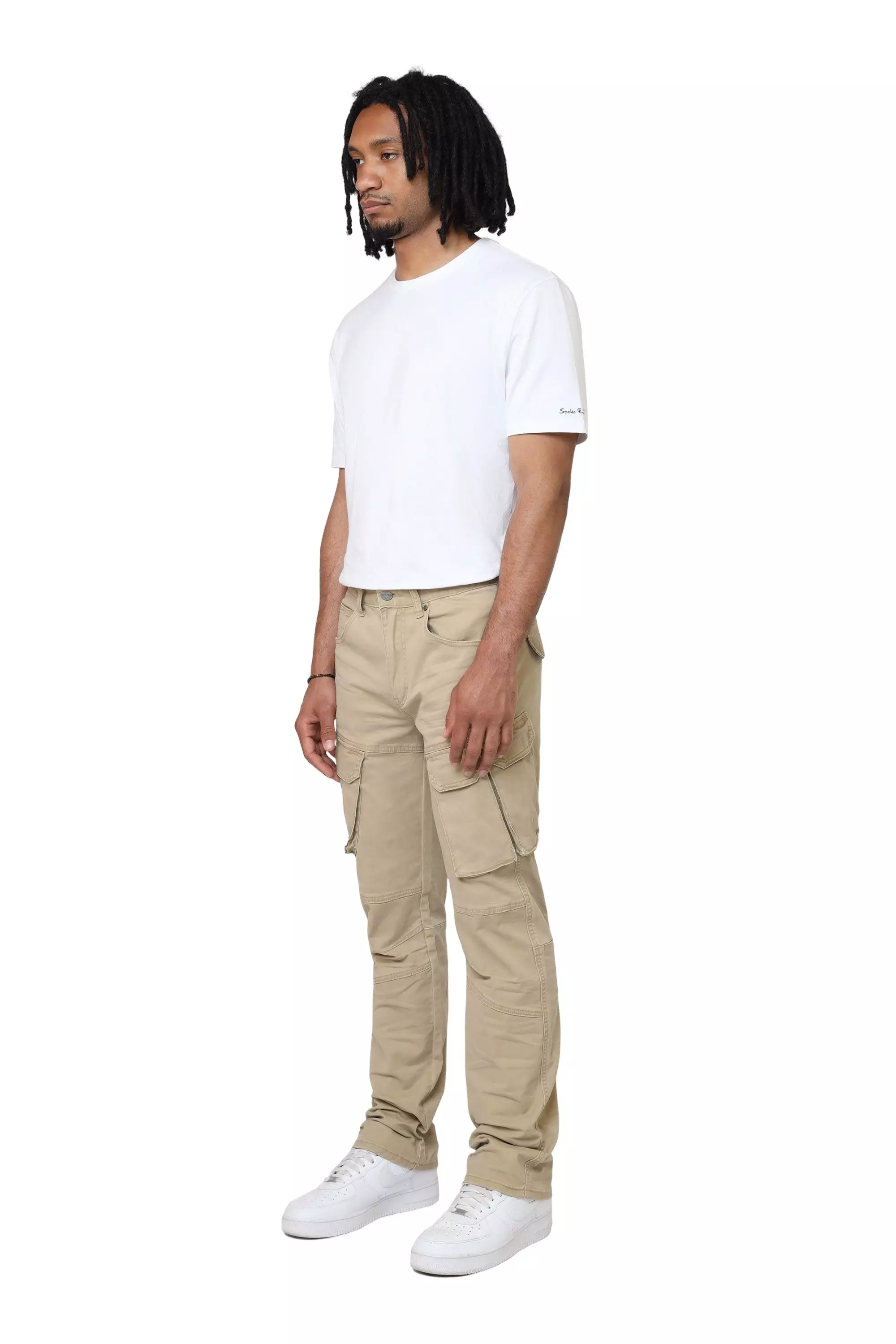 Smoke Rise Men's Twill Essential Cargo Pants - Khaki - KHAKI
