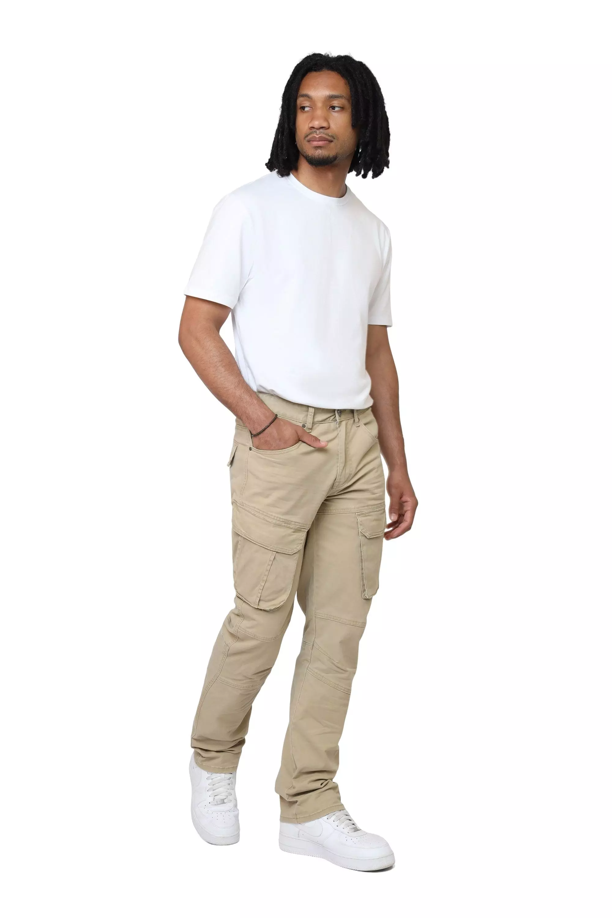 Smoke Rise Men's Twill Essential Cargo Pants - Khaki - KHAKI