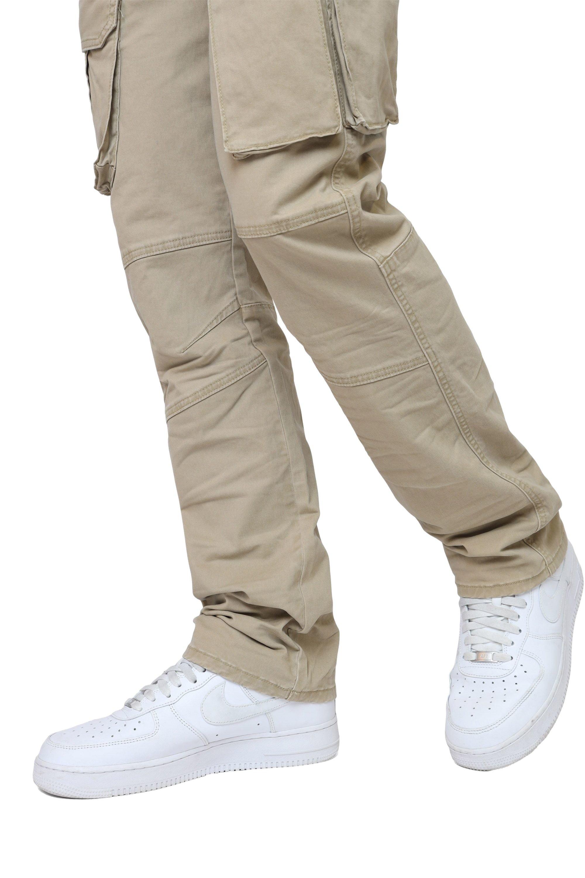 Smoke Rise Men's Twill Essential Cargo Pants - Khaki - KHAKI Thumbnail View 8