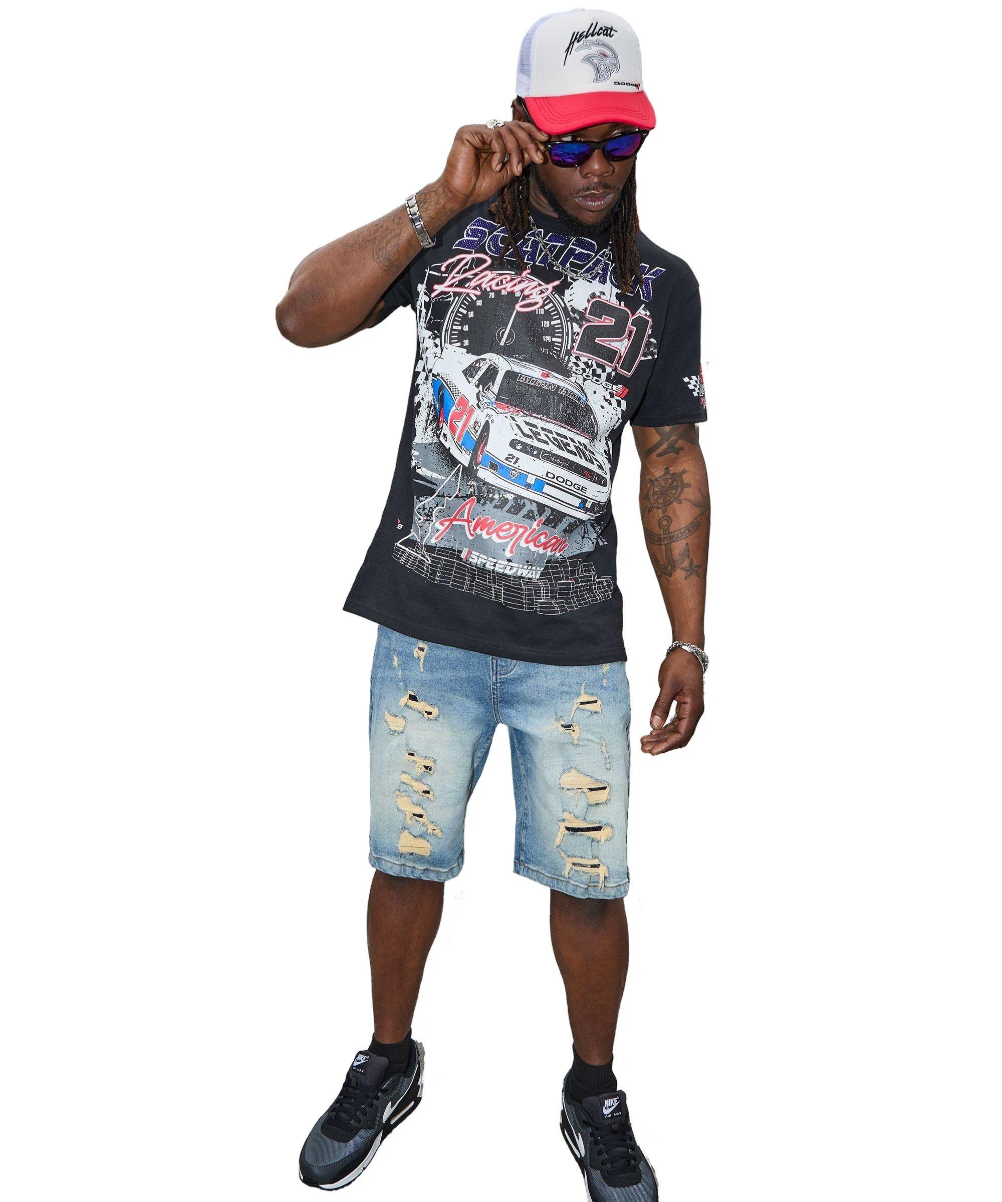 Reason Men's Scatpack Rhinestone Tee - Black - BLACK Thumbnail View 1