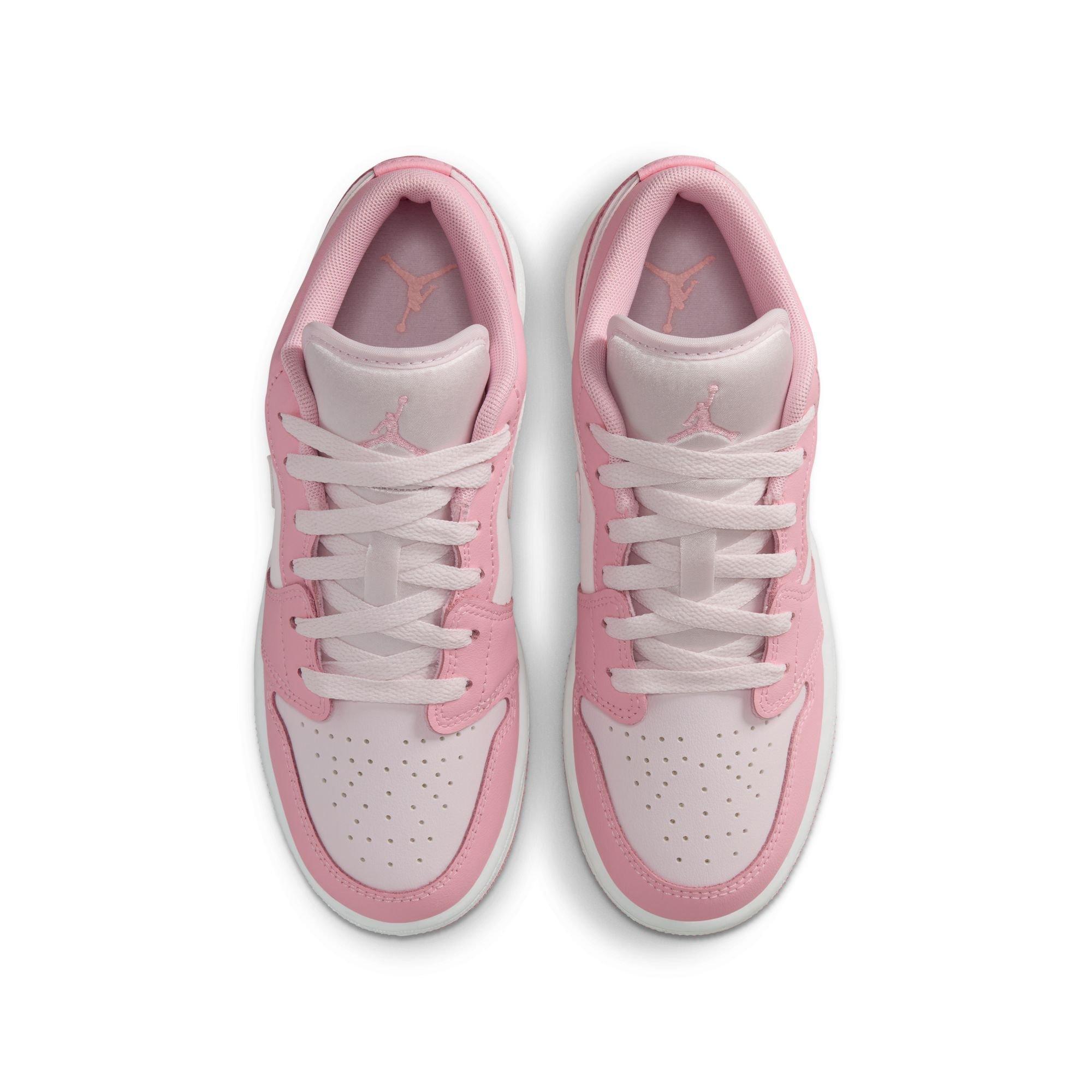 Jordan 1 Low Grade School Girls' "Med Soft Pink/Pearl Pink/White" Shoe
