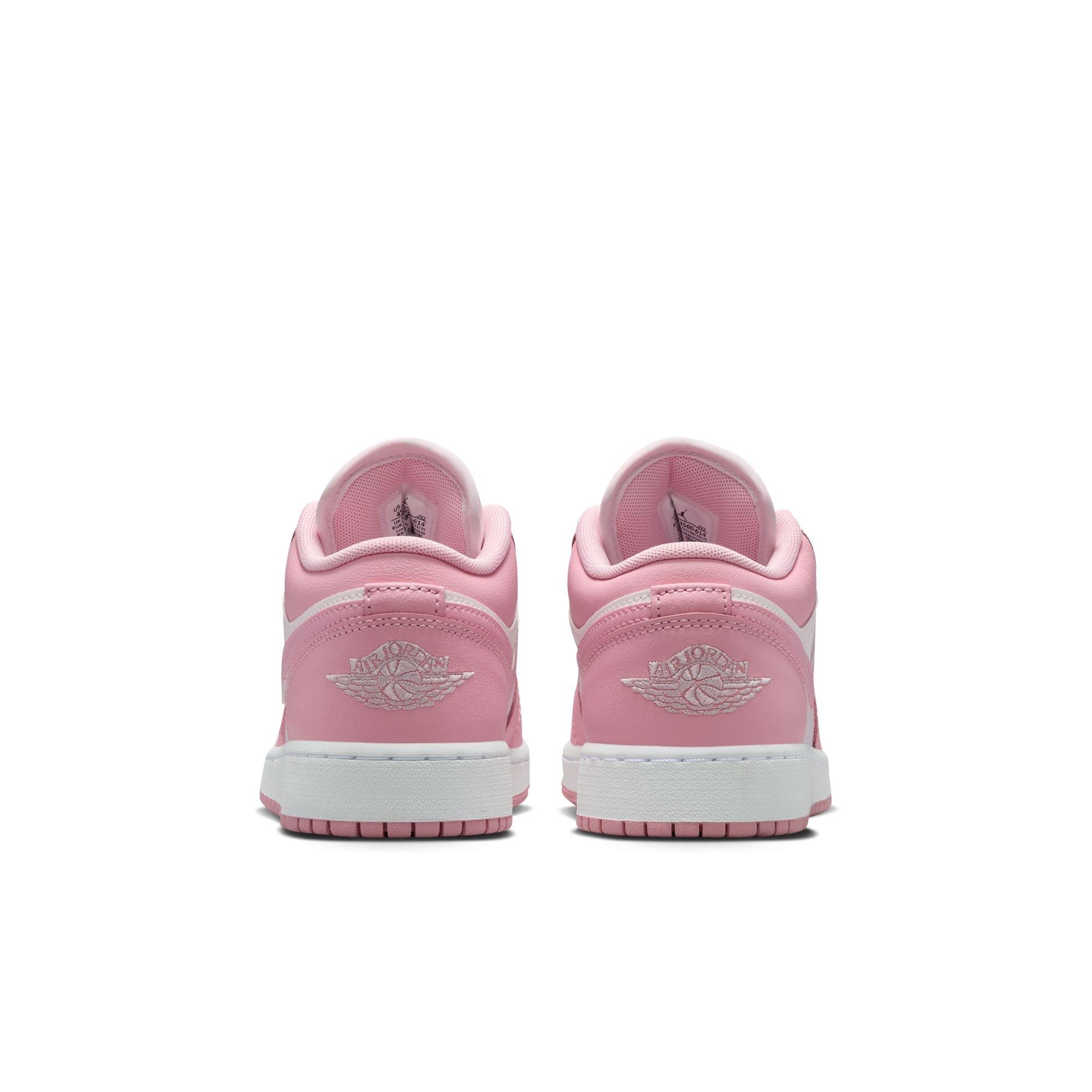 Jordan 1 Low Grade School Girls' "Med Soft Pink/Pearl Pink/White" Shoe