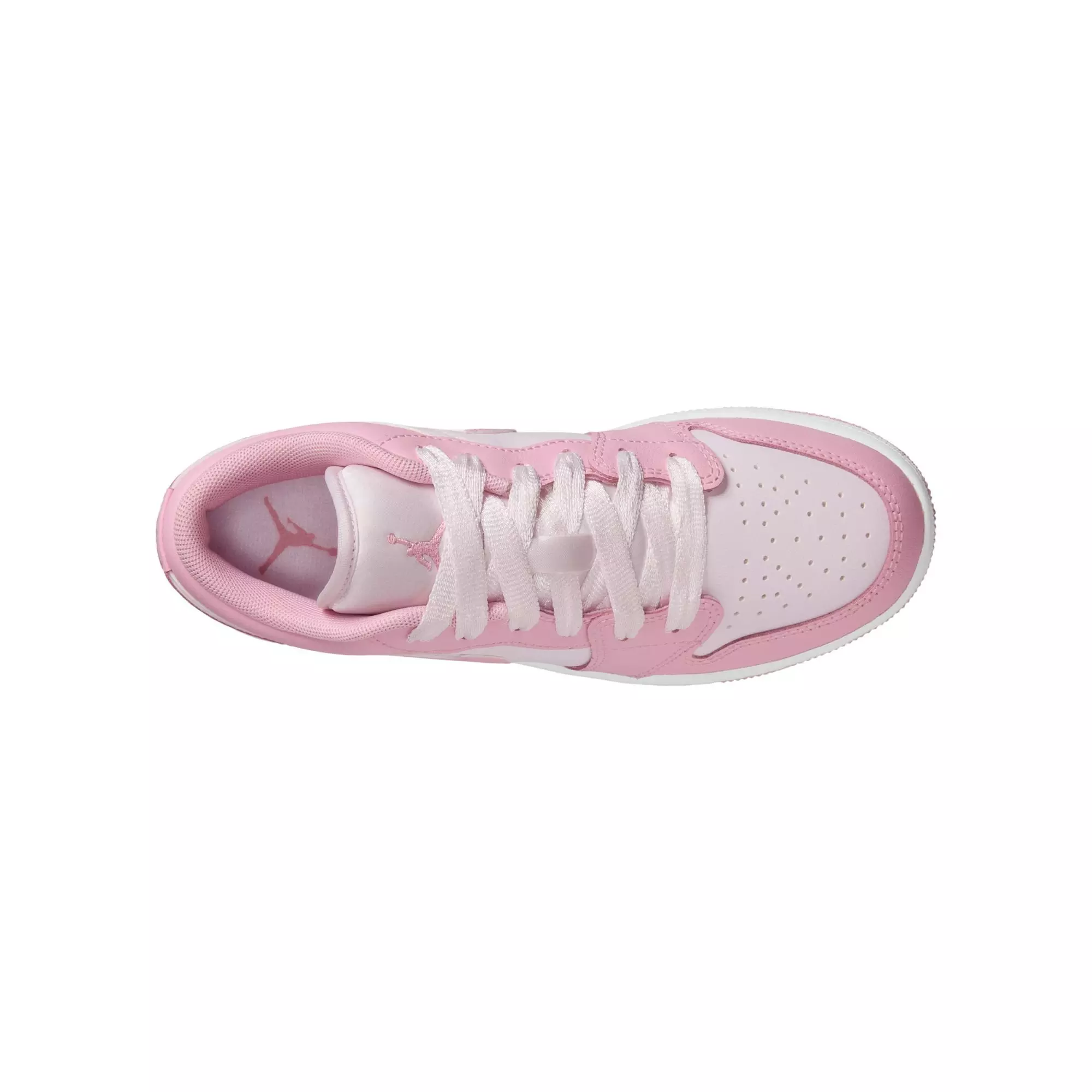 Jordan 1 Low "Med Soft Pink/Pearl Pink/White" Grade School Girls' Shoe - PINK/WHITE