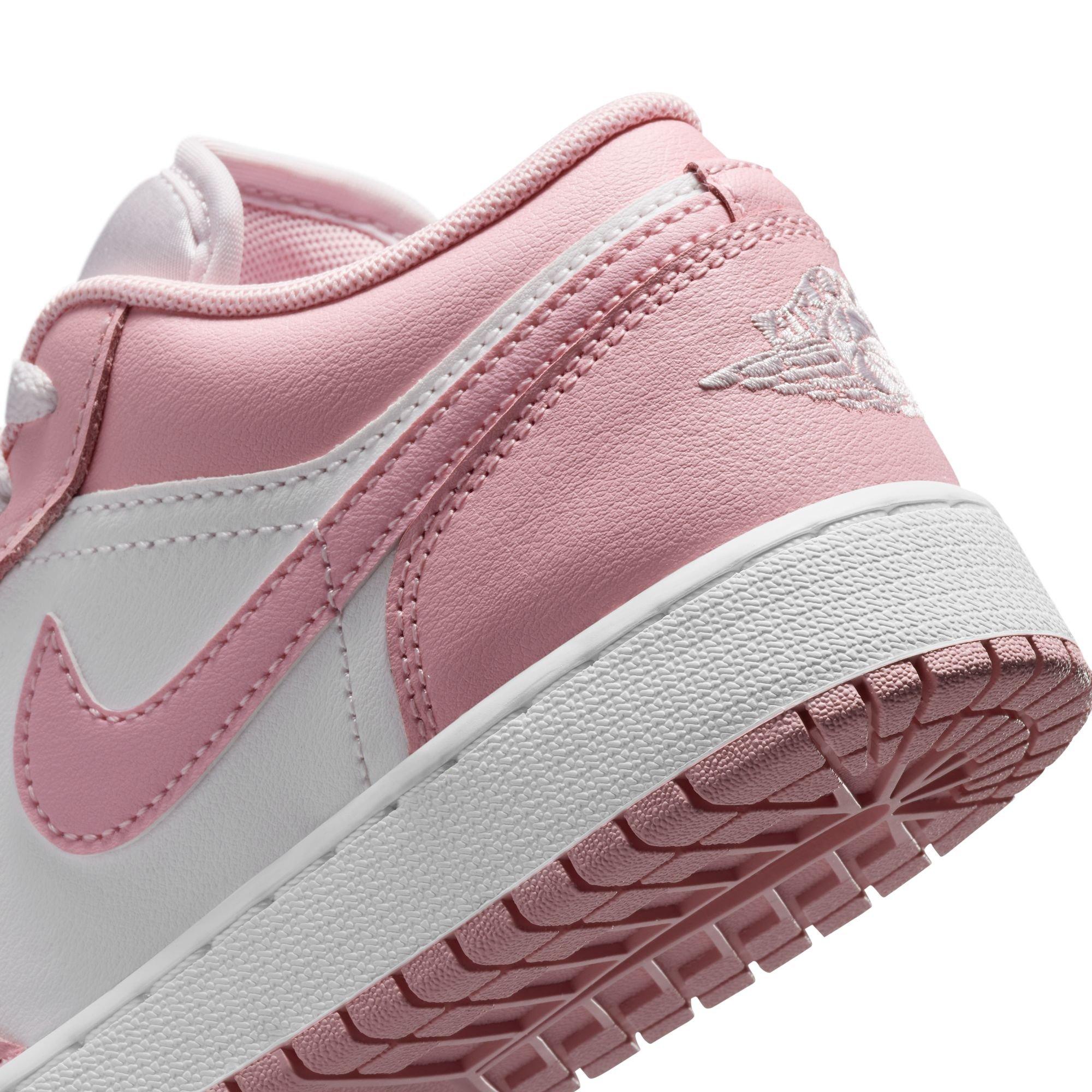 Jordan 1 Low Grade School Girls' "Med Soft Pink/Pearl Pink/White" Shoe