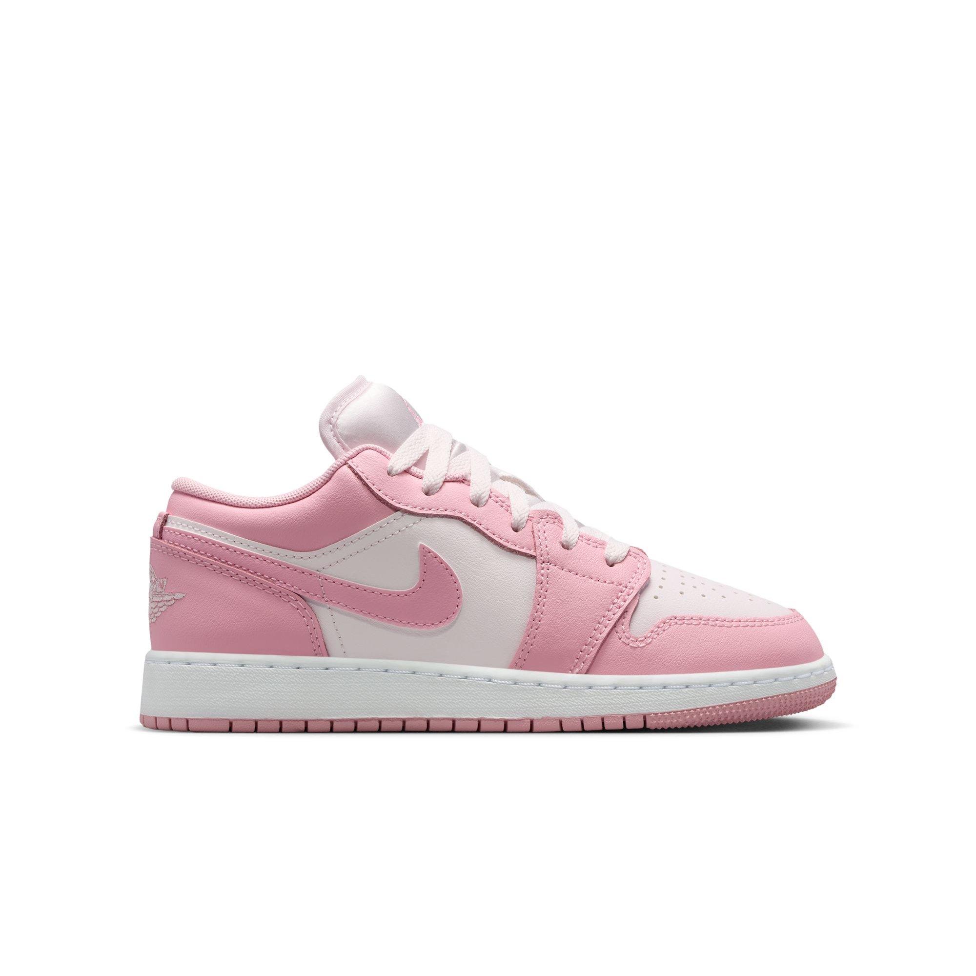 Air Jordan 1 Low Pink Snowfall GS Retro Sneaker | Hibbett