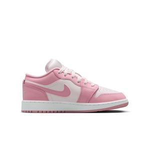 Jordan 1 Low "Med Soft Pink/Pearl Pink/White" Grade School Girls' Shoe
