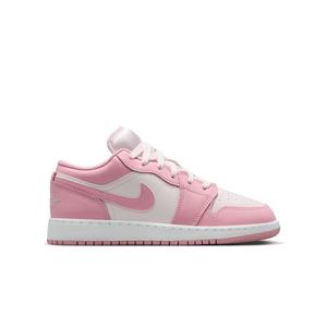 Jordan 1 Low "Med Soft Pink/Pearl Pink/White" Grade School Girls' Shoe
