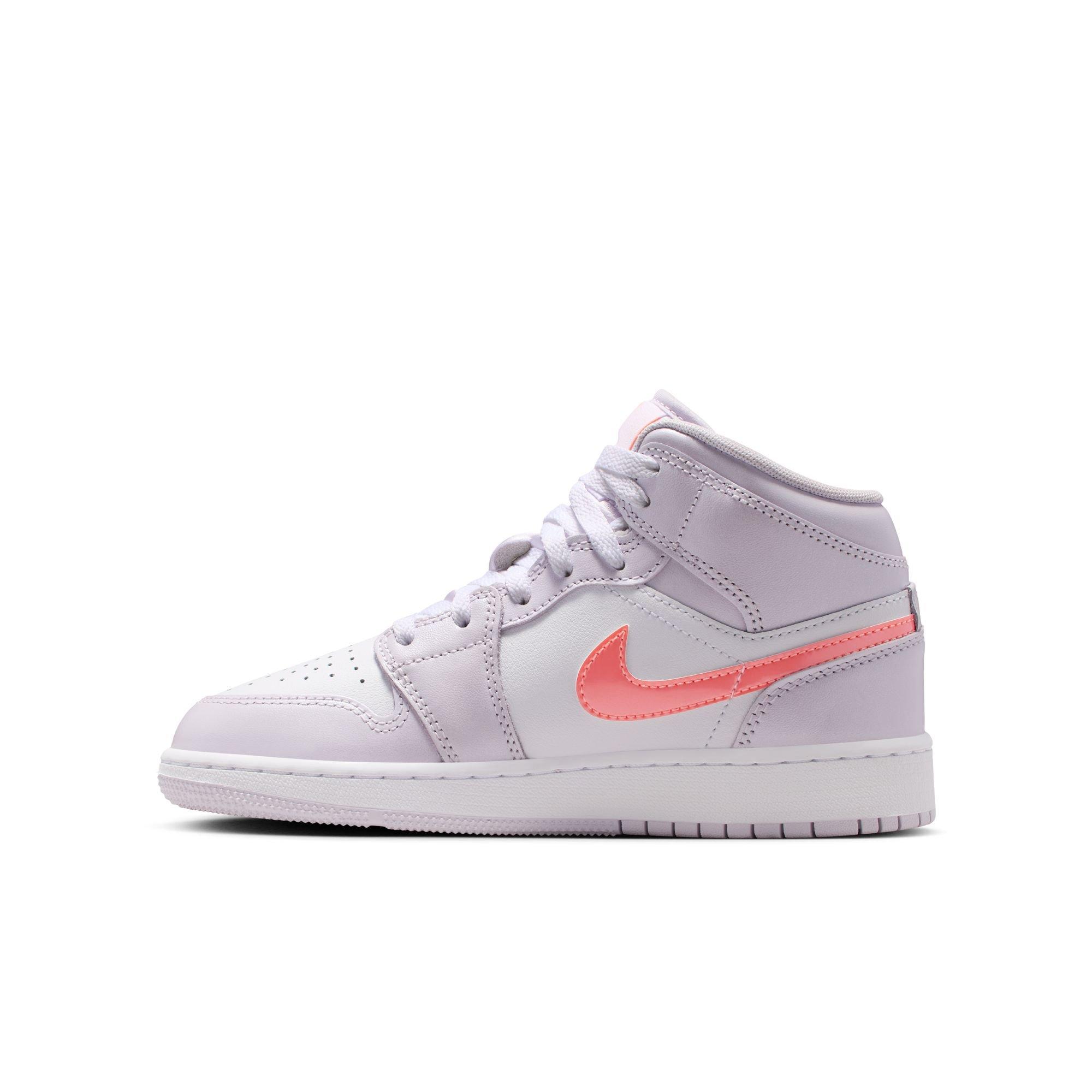 Jordan 1 Mid SE Grade School Girls' "Barely Grape/Atomic Pink/White" Shoe