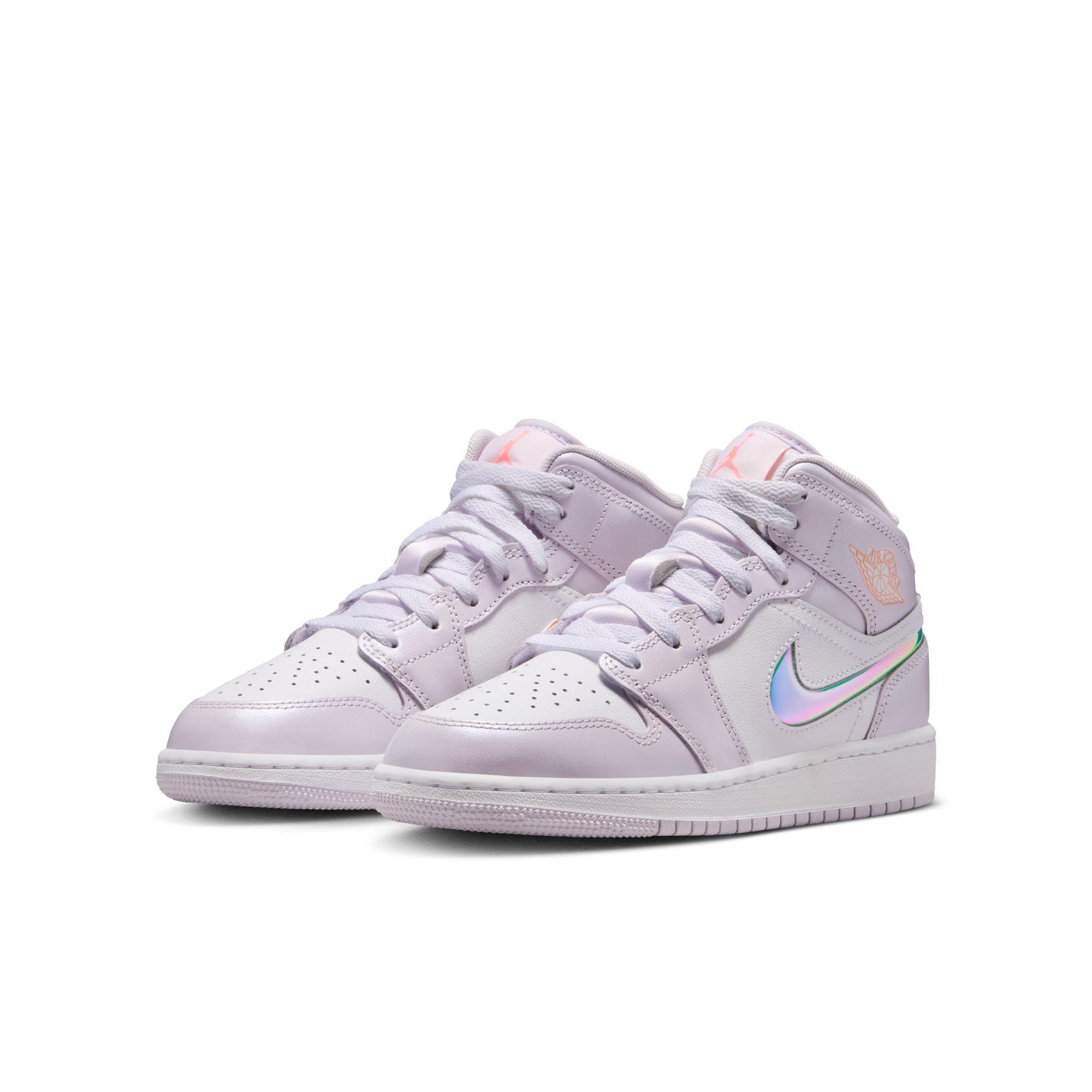 Jordan 1 Mid SE Grade School Girls' "Barely Grape/Atomic Pink/White" Shoe