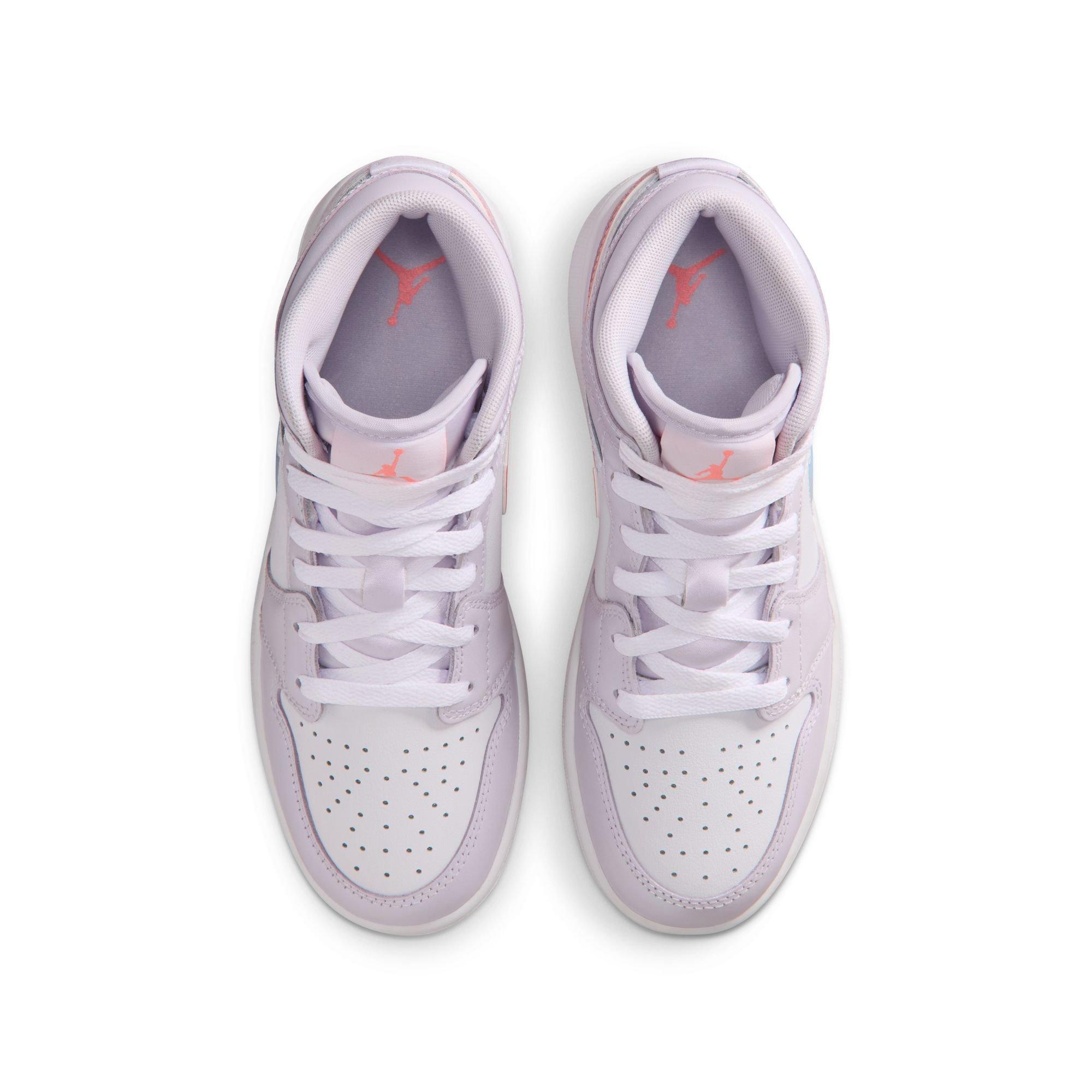Jordan 1 Mid SE Grade School Girls' "Barely Grape/Atomic Pink/White" Shoe