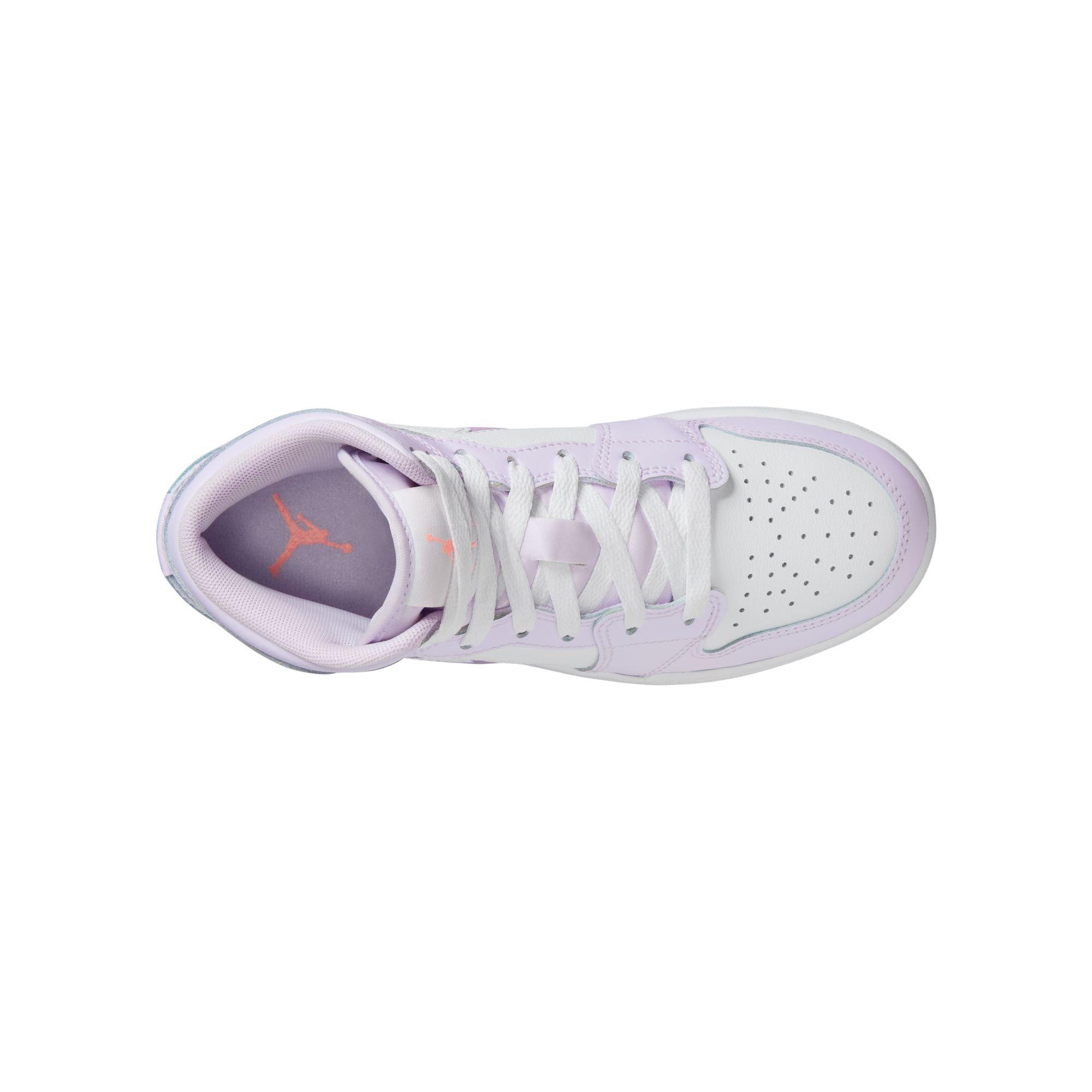 Jordan 1 Mid SE Grade School Girls' "Barely Grape/Atomic Pink/White" Shoe