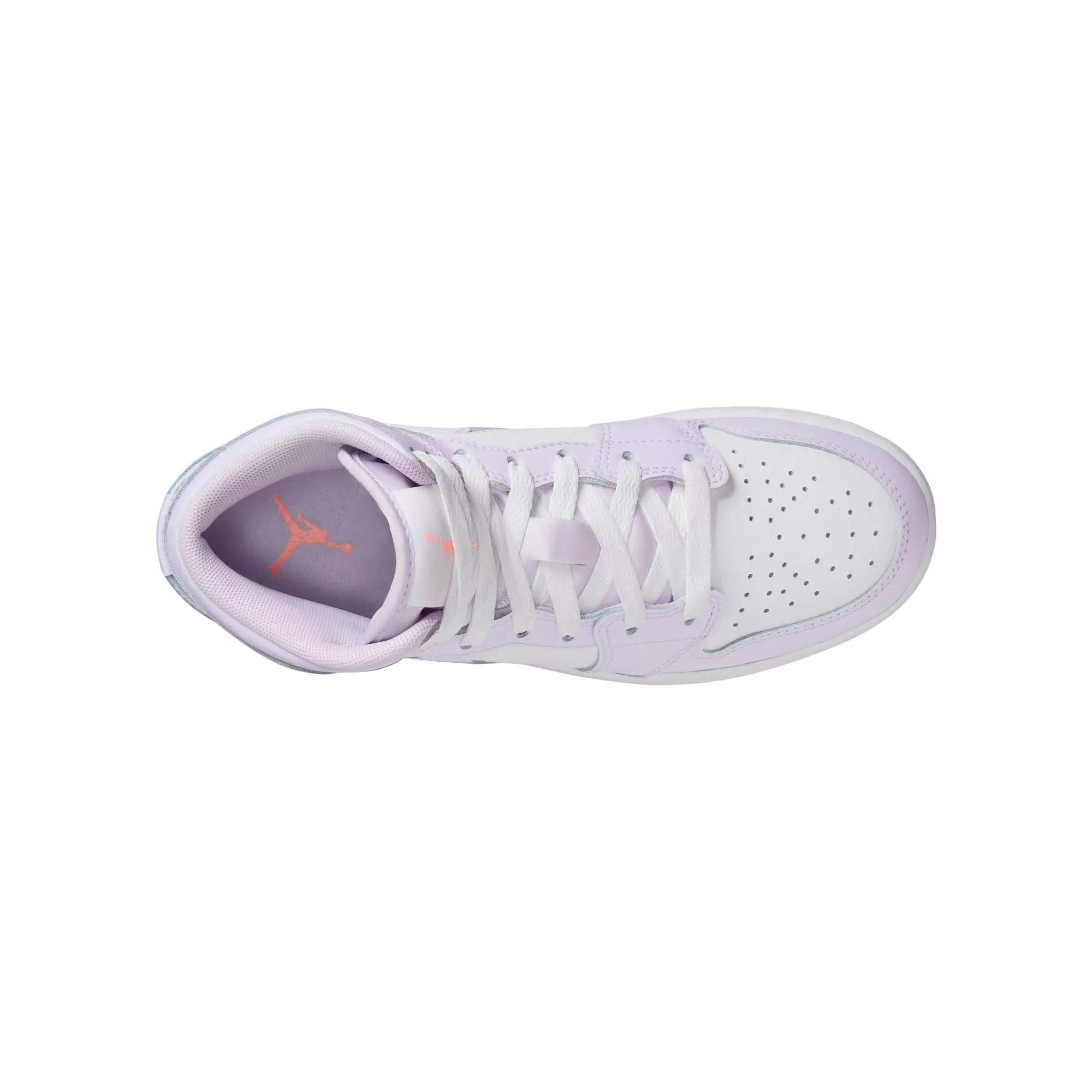Jordan 1 Mid SE "Barely Grape/Atomic Pink/White" Grade School Girls' Shoe - PURPLE/PINK