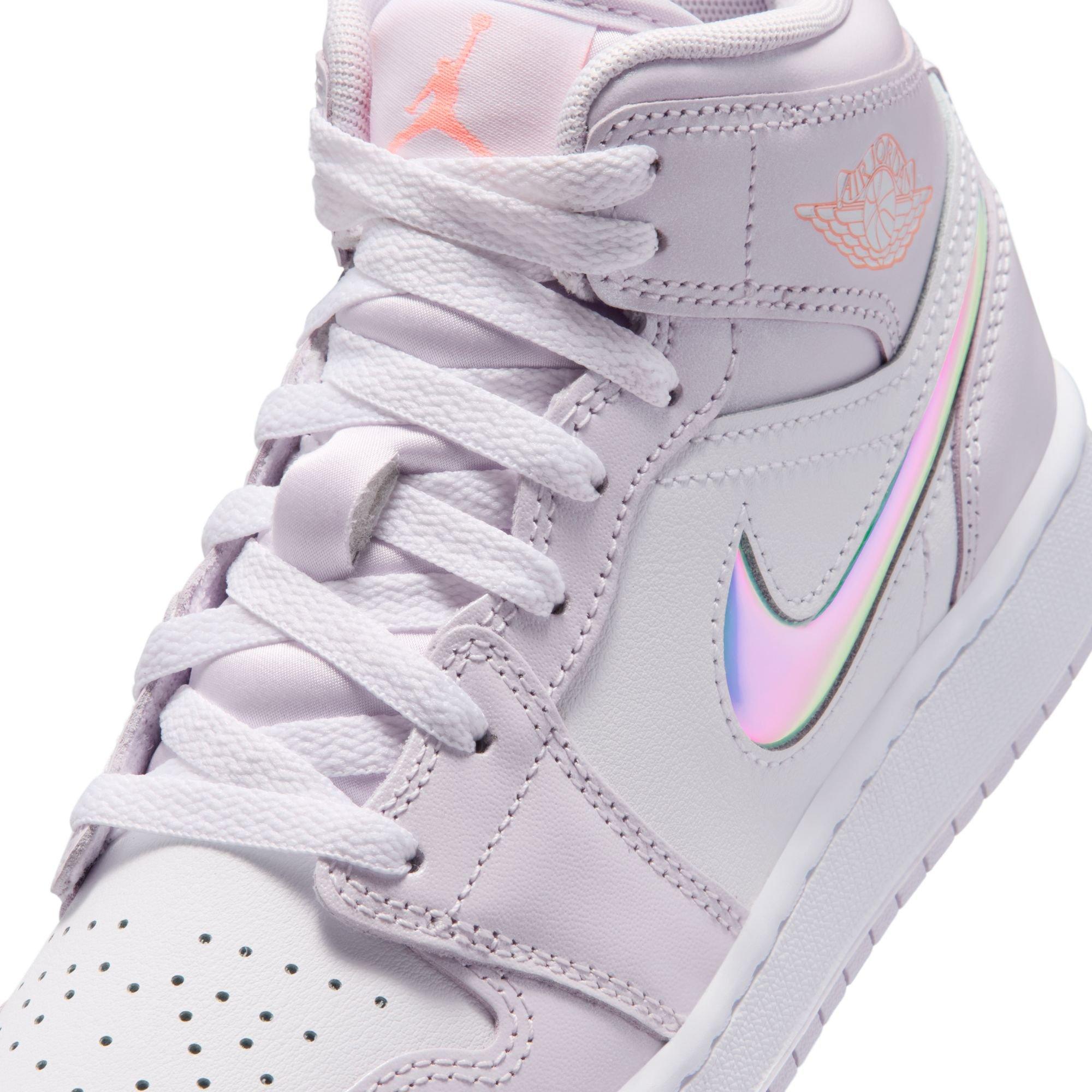 Jordan 1 Mid SE Grade School Girls' "Barely Grape/Atomic Pink/White" Shoe